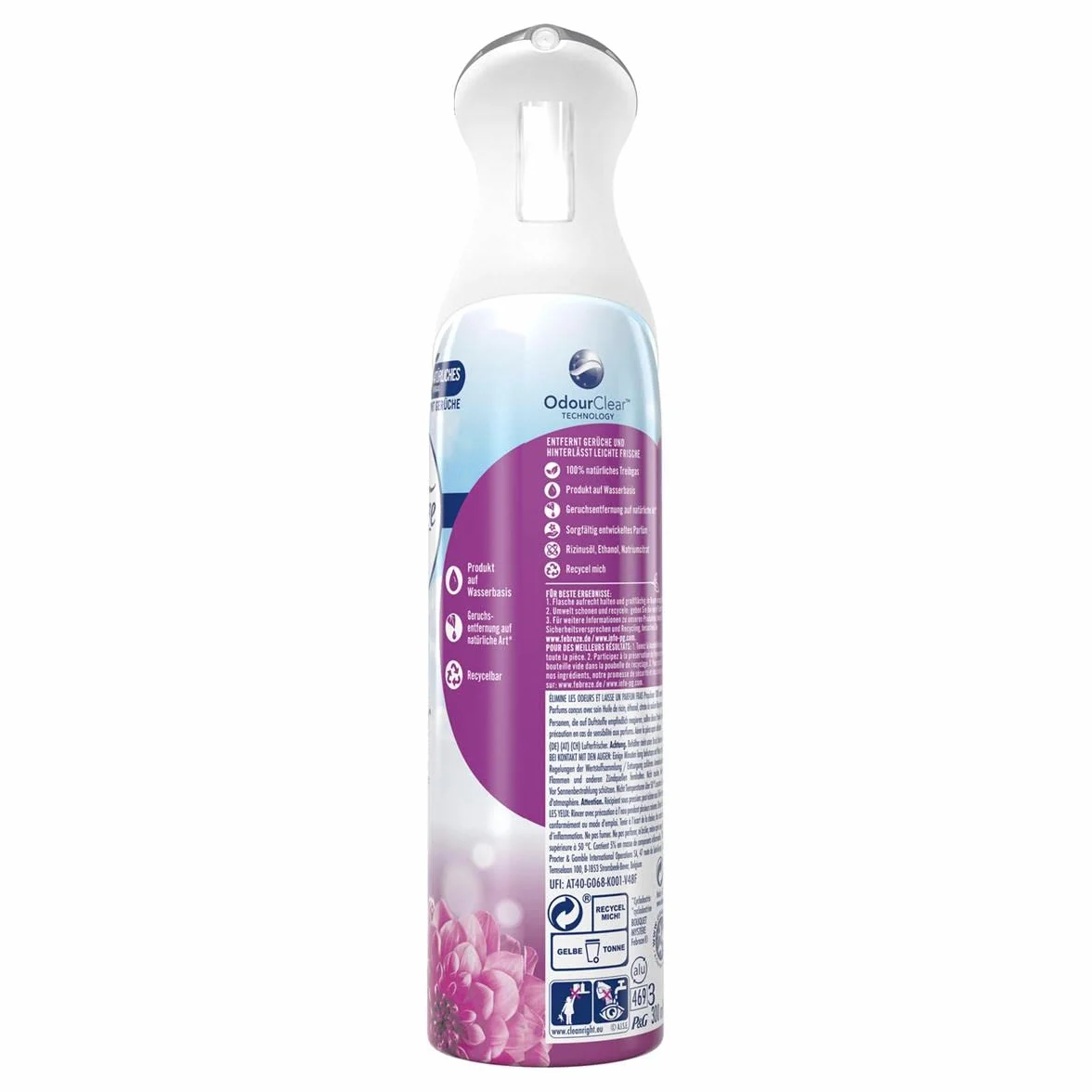 Febreze Odświeżacz powietrza (300 ml) ametystu do kwiatów, spray do pomieszczeń usuwa zapachy i pozostawia świeży zapach