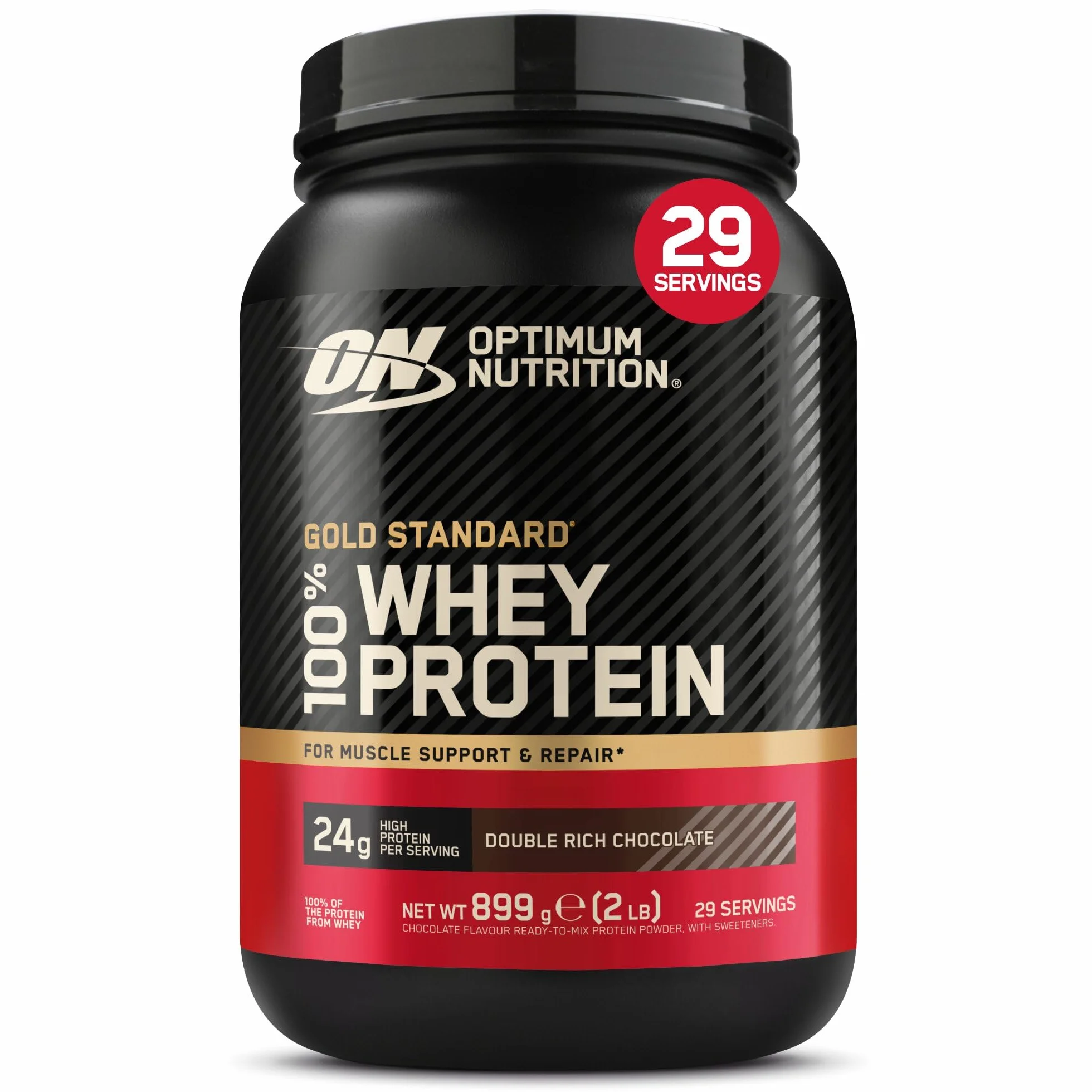 Optimum Nutrition Gold Standard 100% Whey Białko Serwatkowe Podwójna Czekolada 899g 29 Porcji
