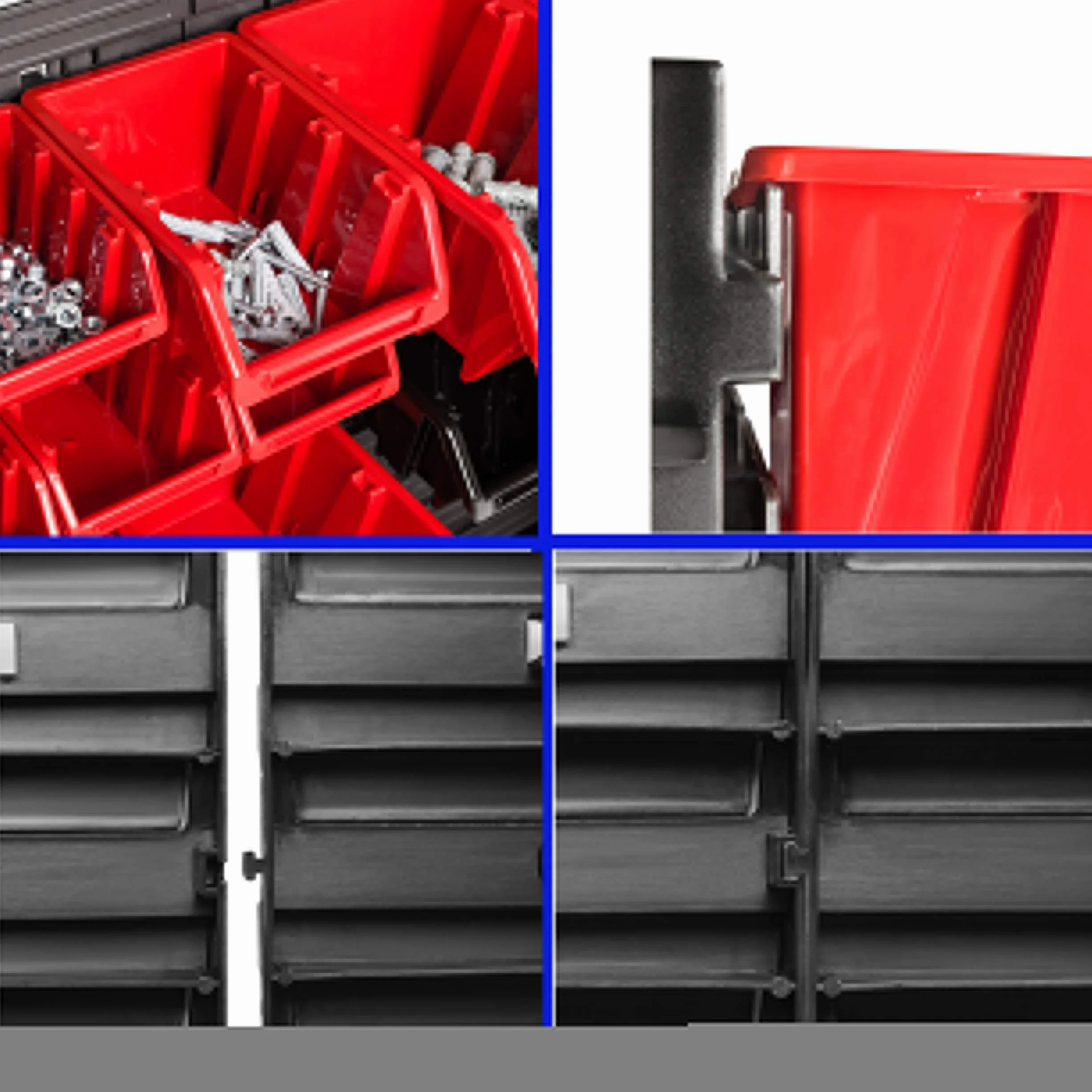 System magazynowy regał ścienny 1152 x 780 mm 114 szt. pudełko