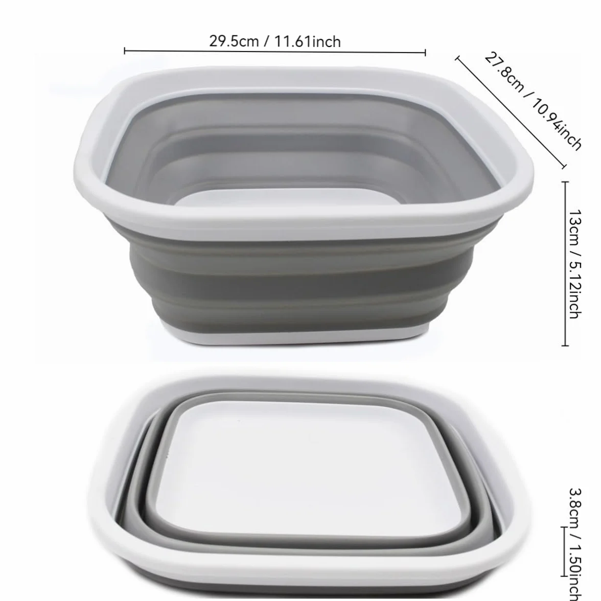 SAMMART Składana wanna do mycia 5,5 l (biało-szara, tubka 5,5 l)