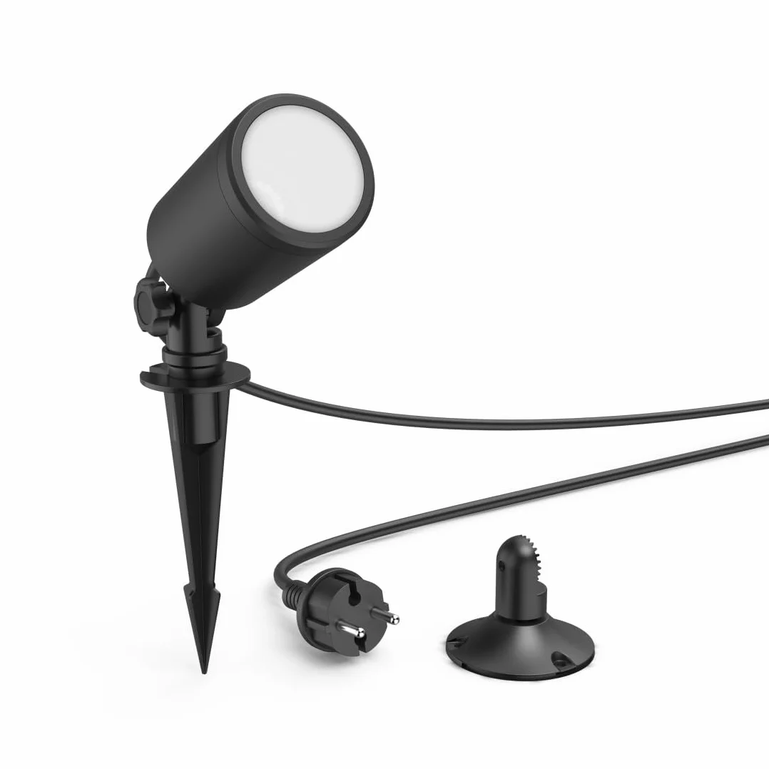 Hama lampa ogrodowa Wi-Fi (WiFi, WLAN, kolory RGB, wodoodporna, inteligentne oświetlenie, multi colour, ciepła biel, 7 W, 450 lumenów, IP65) czarna