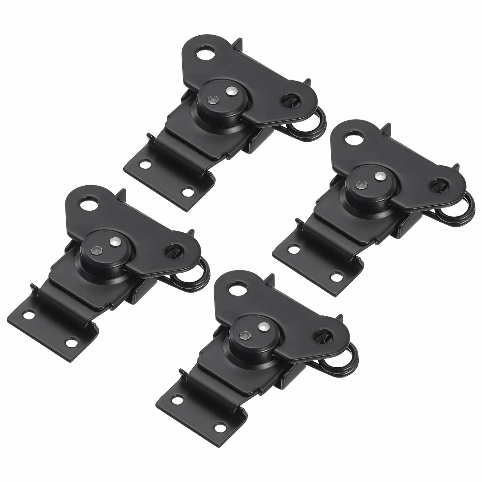 QUARKZMAN 4 szt. motyl Twist Latch, 2,8 cala sprężyna ze stopu Twist Zatrzask zaczep zacisk motyl Draw zatrzask do skrzynki skrzynki walizki drewniane pudełko, czarny