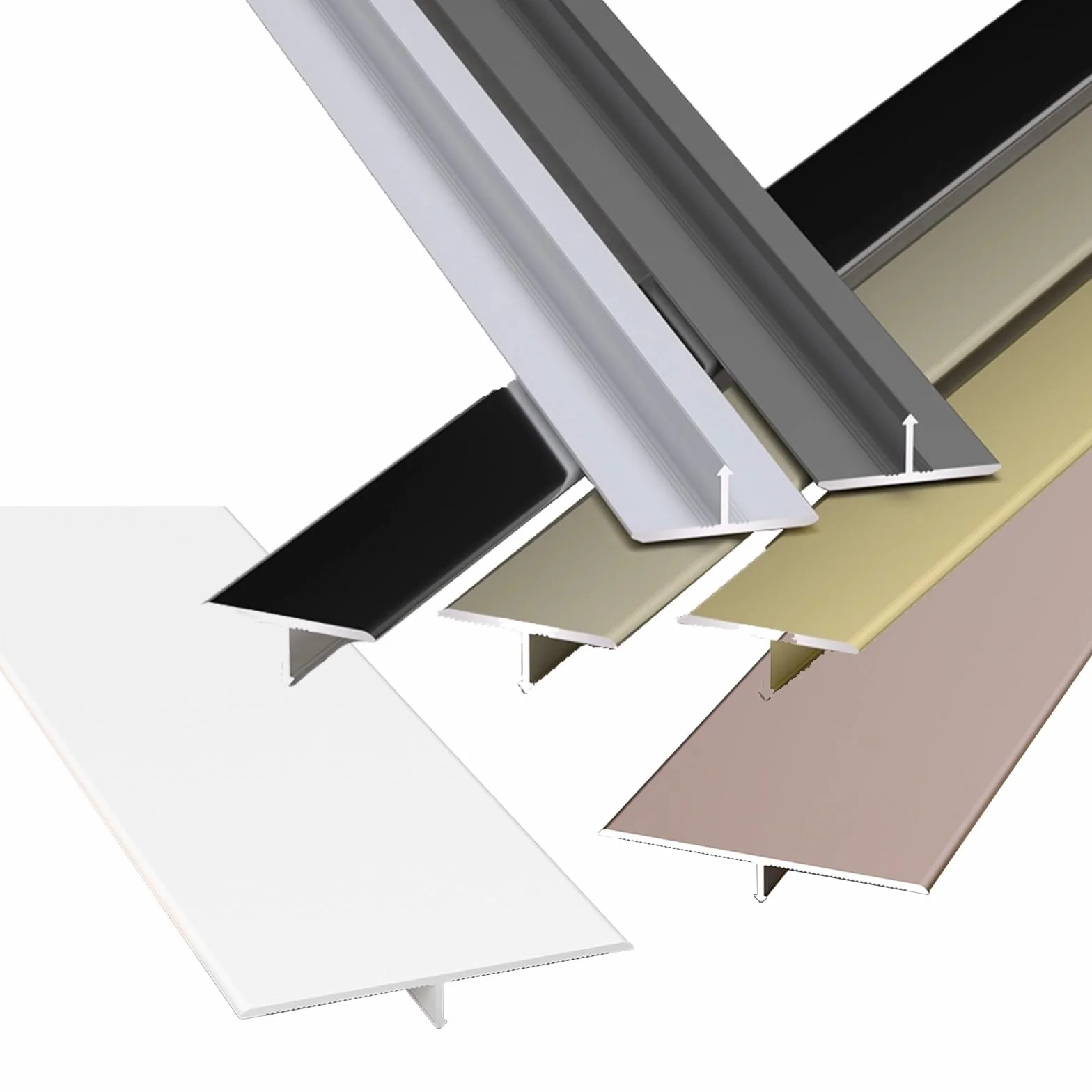 Aluminiowa listwa T do przejścia podłogi, formowanie przejściowe podłogi, wykończenie krawędzi drzwi, listwy osłonowe do drzwi, listwa przejściowa progowa (srebrny, W/40mm)