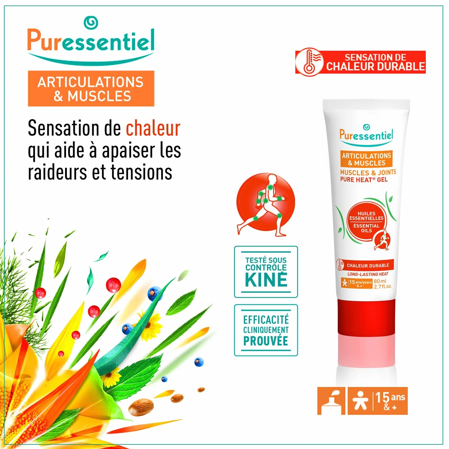 Puressentiel Pure Heat Żel do stawów i mięśni z 14 olejkami eterycznymi 80 ml