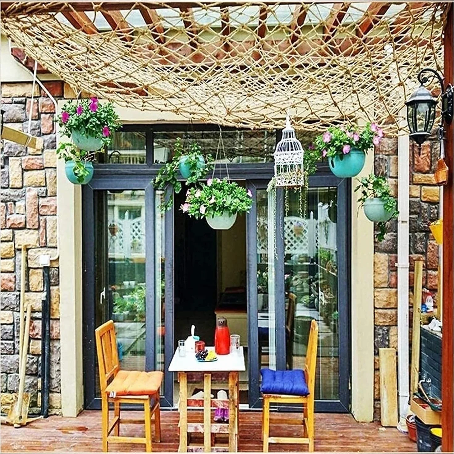 Siatka ochronna z liny jutowej dla dzieci, siatka na huśtawki, balkon, plac zabaw, duży rozmiar, siatka podpierająca rośliny, 1 x 10 m (3,3 x 32,8 stóp)