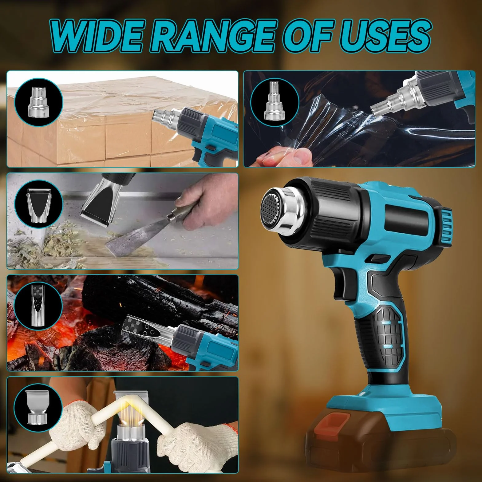 Makita Akumulator do pistoletu na ciepłe powietrze 18 V 550°C 5 dysz LCD