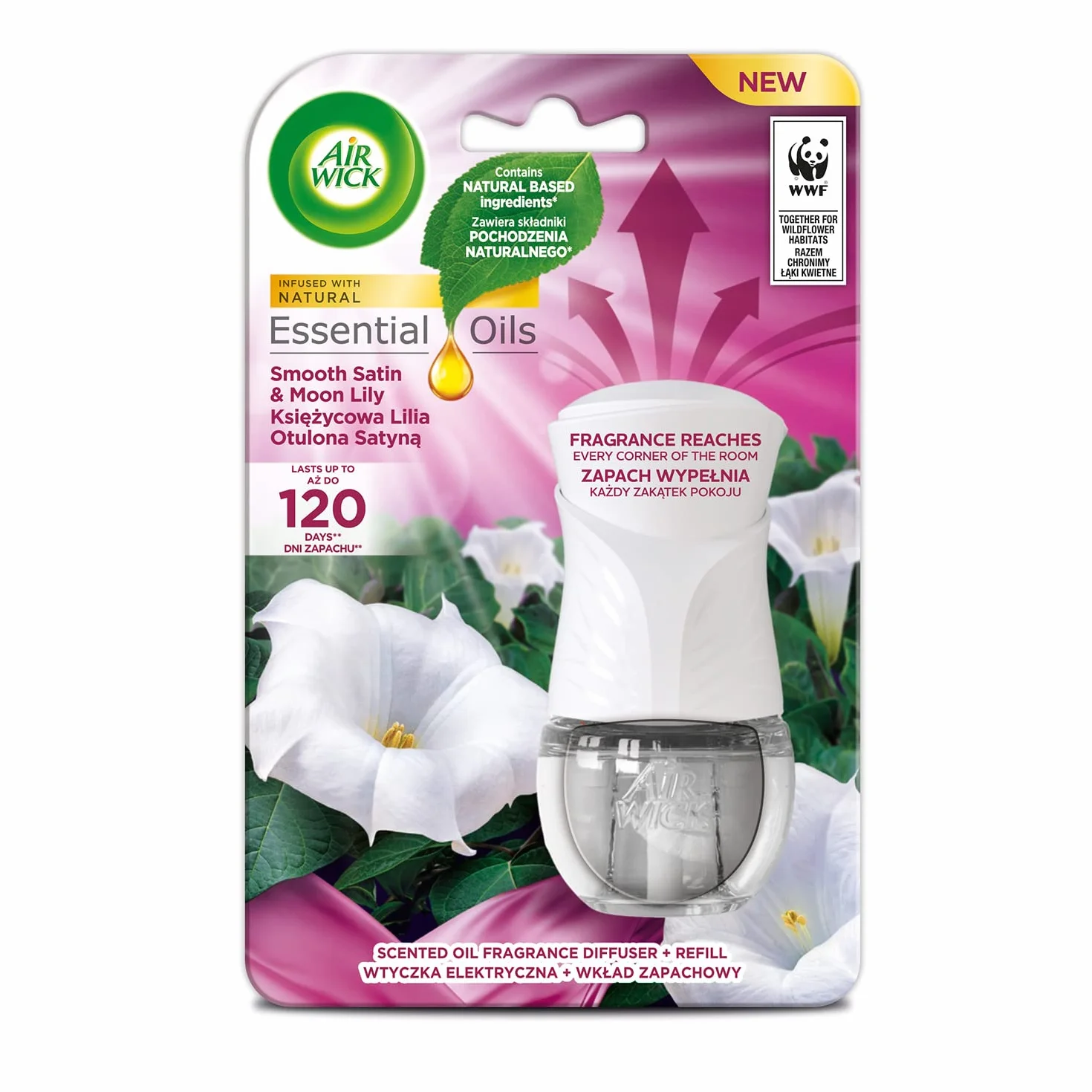 Air Wick Elektryczny Księżycowa Lilia Otulona Satyną/Satin Moon Lily 19 ml Komplet