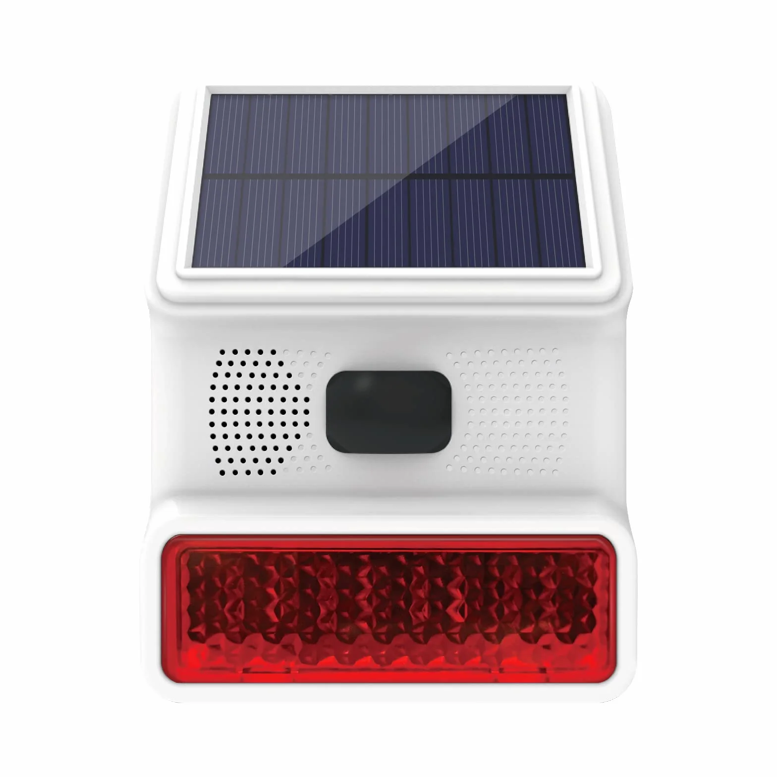PGST Syrena alarmowa, solarna syrena zewnętrzna z funkcją migania LED, bezprzewodowa syrena zewnętrzna 433 MHz, kompatybilna z PG103; PG107; PG108 system alarmowy do domu (PE523R)