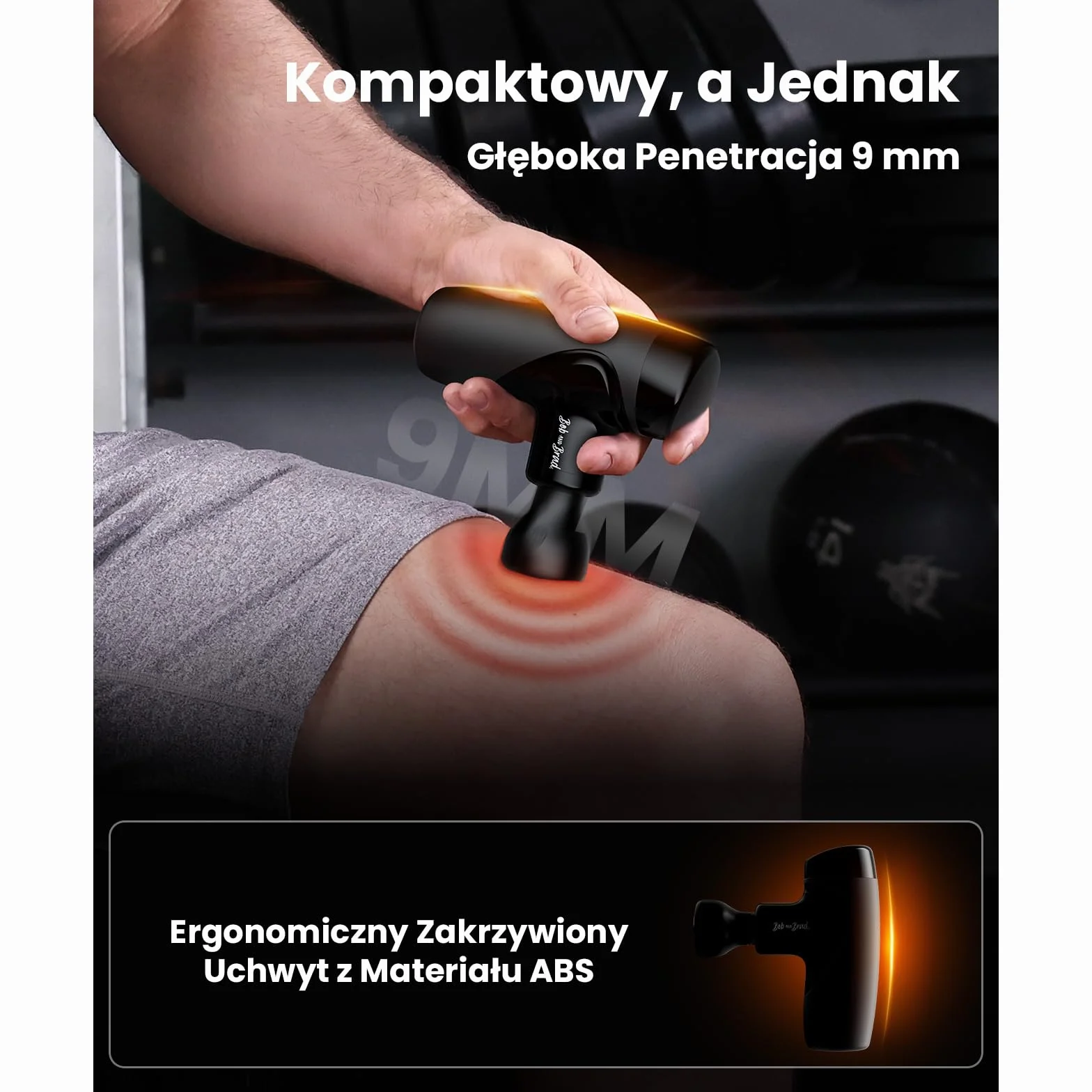 Bob and Brad M7 Plus mini pistolet do masażu z funkcją podgrzewania, 9 mm amplituda, cichy i przenośny Massage Gun, USB-C, do relaksu mięśni i regeneracji, prezent