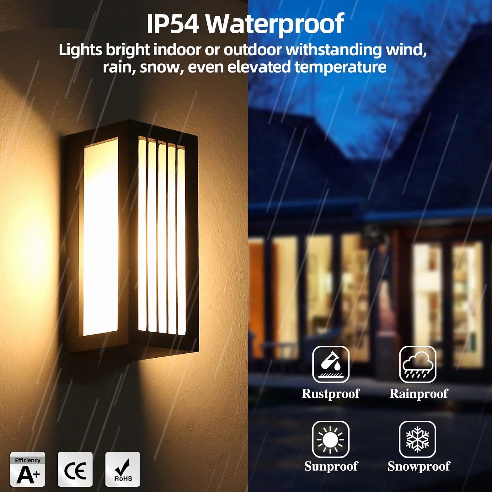 HLFVLITE Zewnętrzna lampa ścienna, aluminiowa zewnętrzna lampa ścienna góra i dół nowoczesny zewnętrzny kinkiet ścienny, wodoodporność IP54, antracyt szary