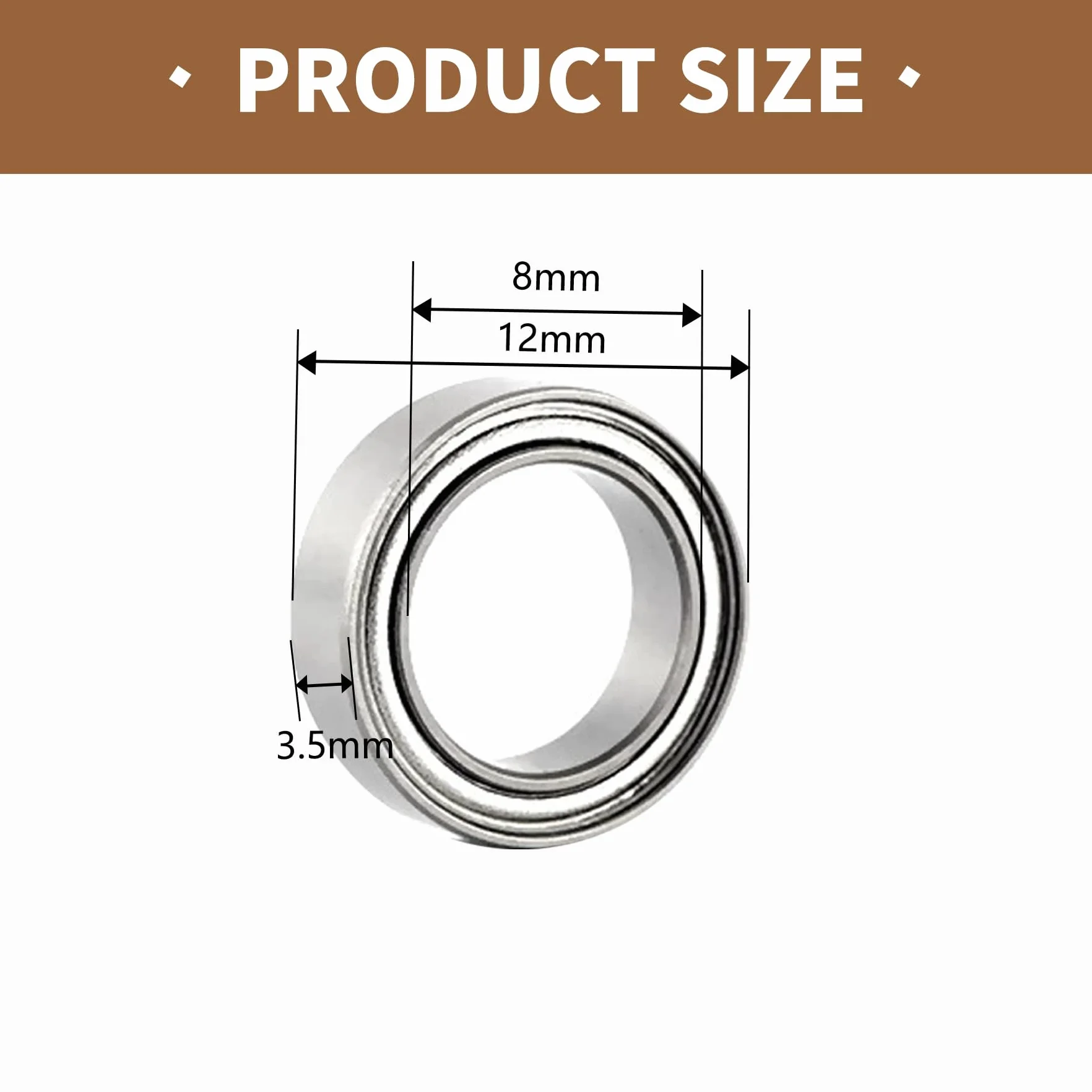 10 sztuk MR128ZZ Miniaturowe łożysko kulkowe 8 x 12 x 3,5 mm