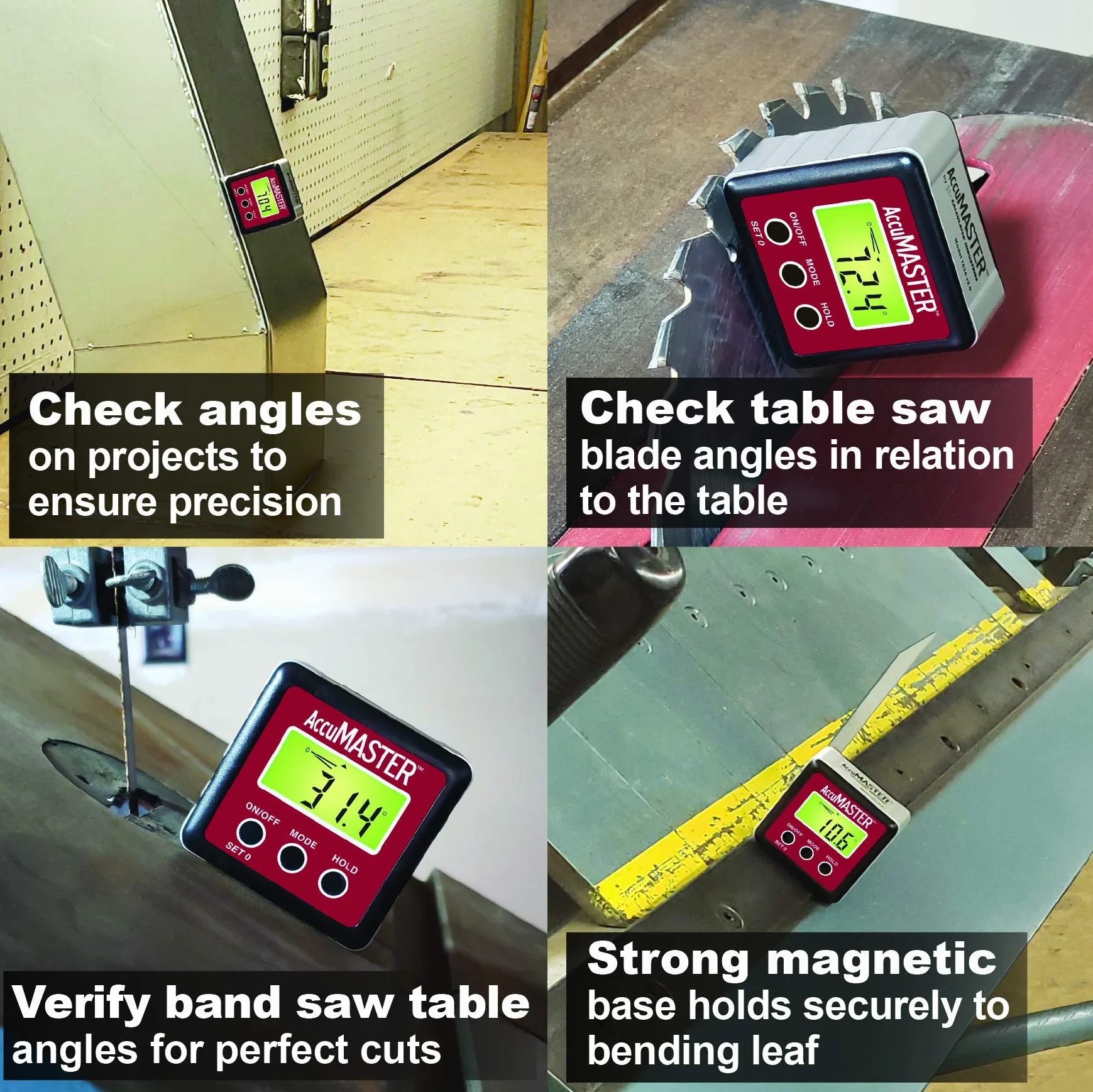 Calculated Industries 7434 AccuMASTER 2" 1 magnetyczny cyfrowy miernik poziomu i kąta, skośny, najnowsza technologia MEM, certyfikowana odporność na kurz i wodę IP54, czerwona cegła, bordowy