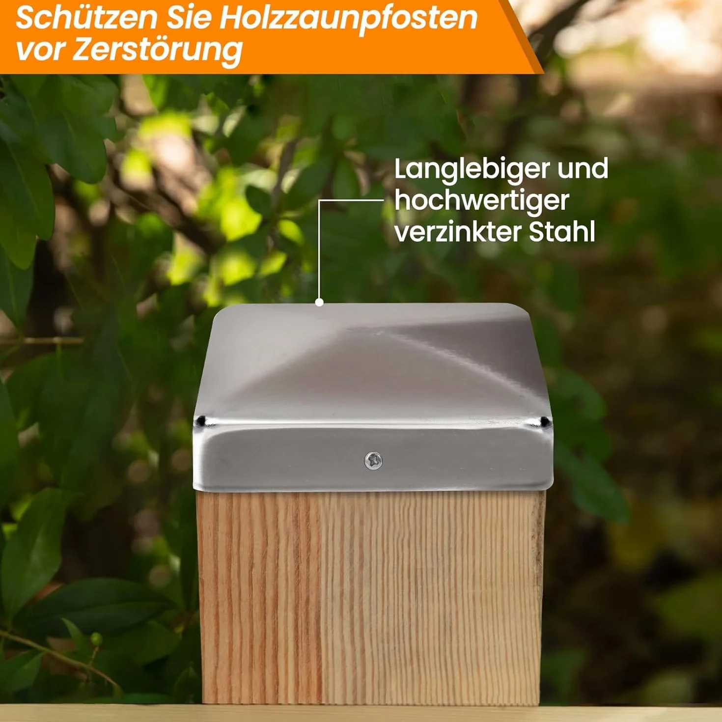 Nakrętki na słupki 8 x 8 cm, 10 sztuk, metalowe osłony słupków ogrodzeniowych, piramidy, osłony słupków drewnianych, ze śrubami