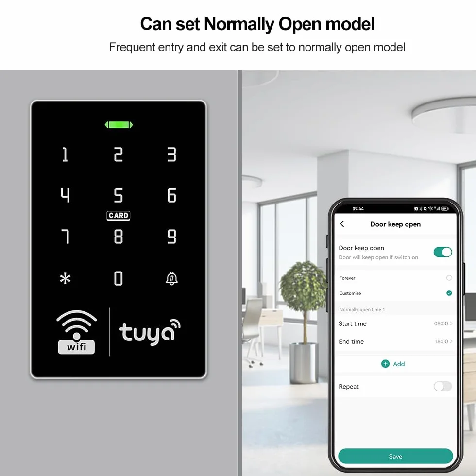 WiFi Tuya klawiatura kontroli dostępu RFID IP68 wodoodporna podwójna częstotliwość 125 kHz / 13,56 MHz dotykowy kontroler dostępu do hasła, inteligentna aplikacja do odblokowywania systemu