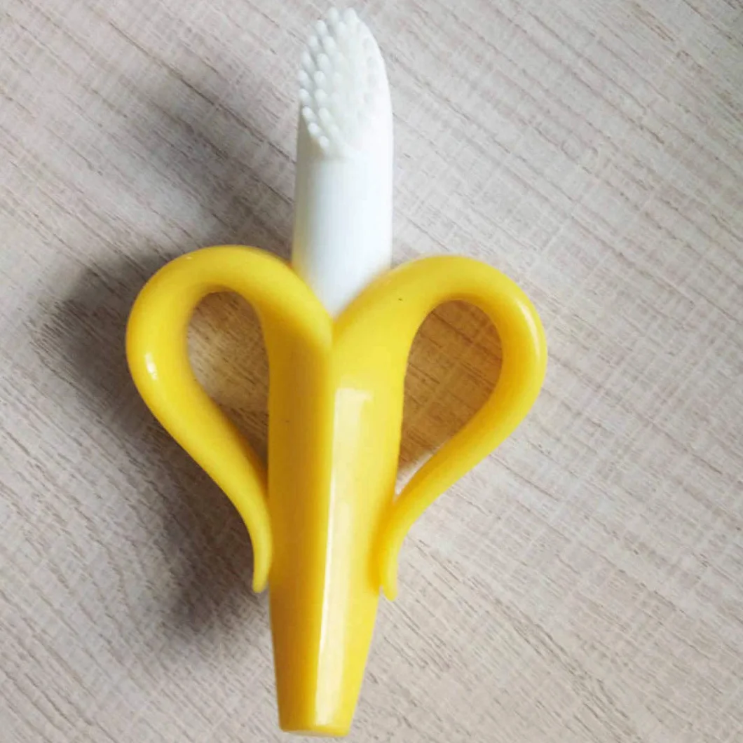 Bananowa szczoteczka do zębów dla niemowląt i pierścień do ząbkowania w jednym - szczoteczka do treningu zębów