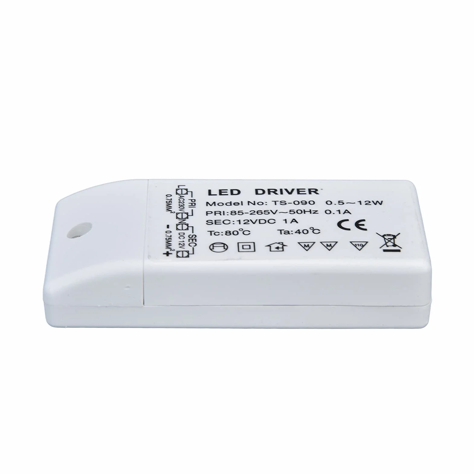 Sterownik LED 12V 12W, Transformator Zasilania ABS, Ochrona Przed Przegrzaniem, 1A DC, 85-265V AC, 90x40x20mm