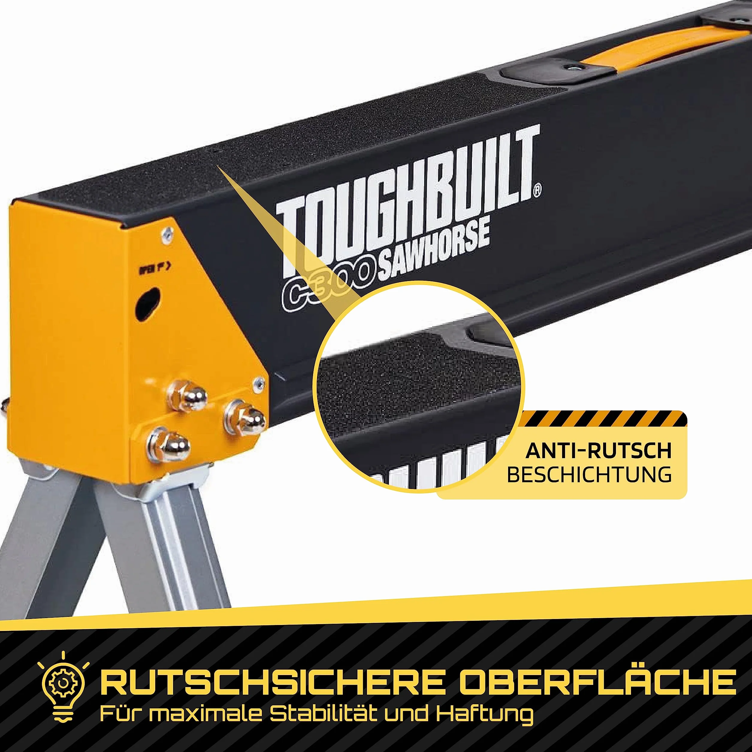 ToughBuilt C300 Sawhorse, Black and Yellow