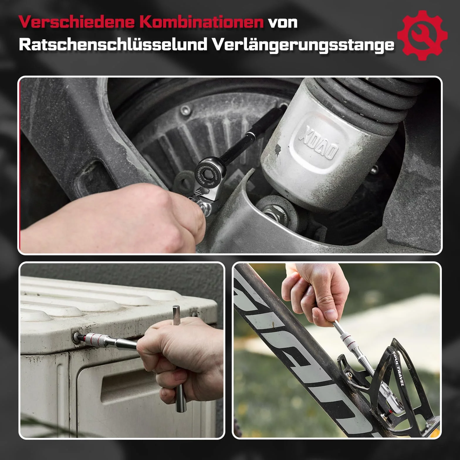 GEINXURN 50-częściowy zestaw mini kluczy z grzechotką, elastyczna ruchoma głowica, przedłużacz z adapterem sześciokątnym, 46-częściowy 25 mm S2 stal magnetyczny zestaw bitów (Phillips/Pozidriv/Torx