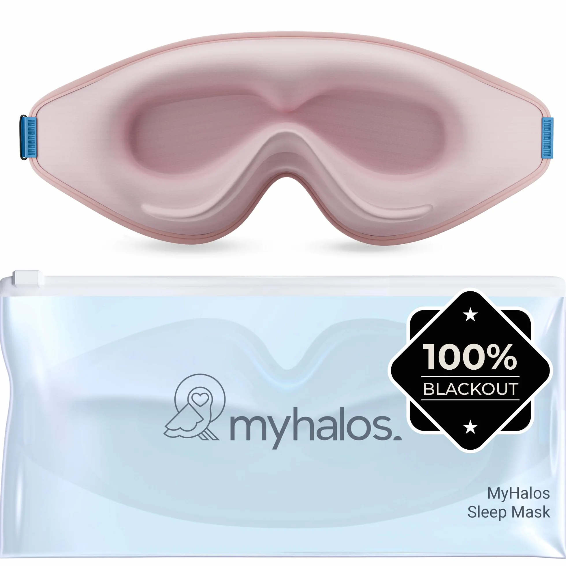 MyHalos Maska do spania brzoskwiniowa