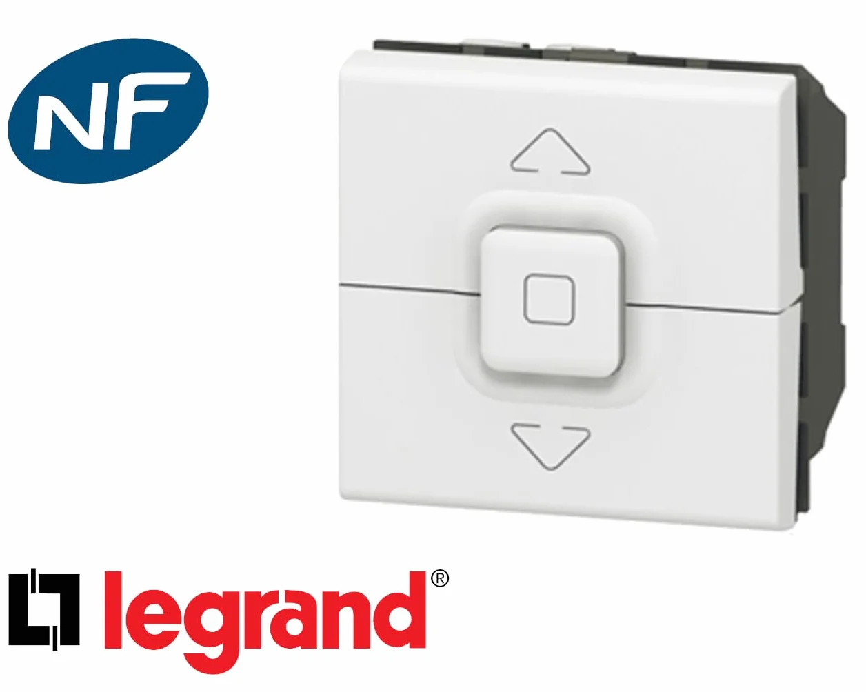 Legrand 077026 Przełącznik rolet 500W Mozaika, 2 Moduły, Biały