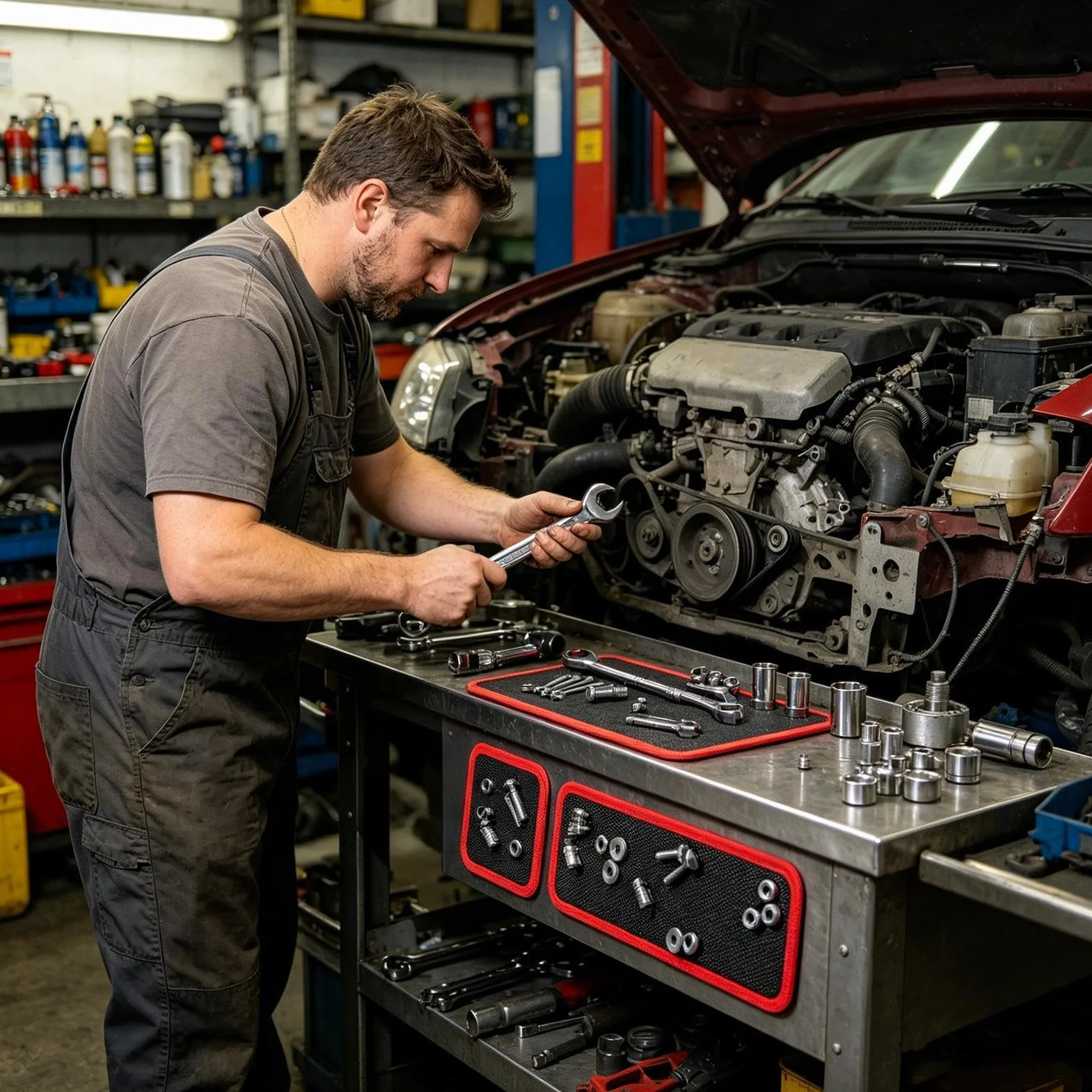 Nakładki magnetyczne na narzędzia podkładka organizer na części magnesów | Magnetyczna mata na części Dla Mechaników, Warsztatu, Garażu, Domu