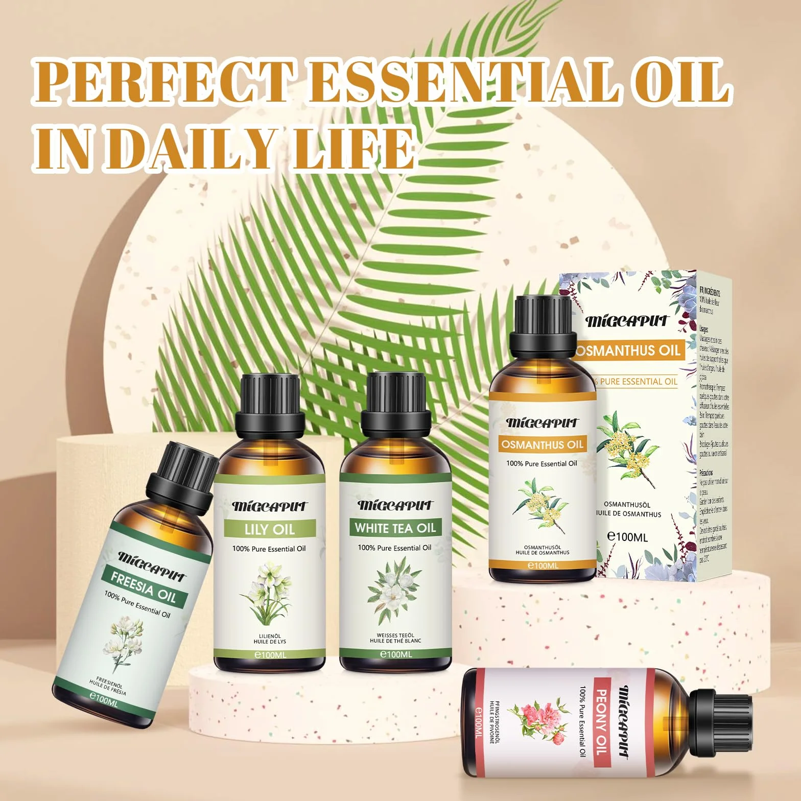 MIGCAPUT Olejek Eteryczny Osmanthus Fragrans 100ML, Olejki do Aromaterapii Premium, 100% Czysty Naturalny Olejki Aromaterapeutyczny do Dyfuzora Nawilżacza, SPA, Masażu, Snu, Mydła