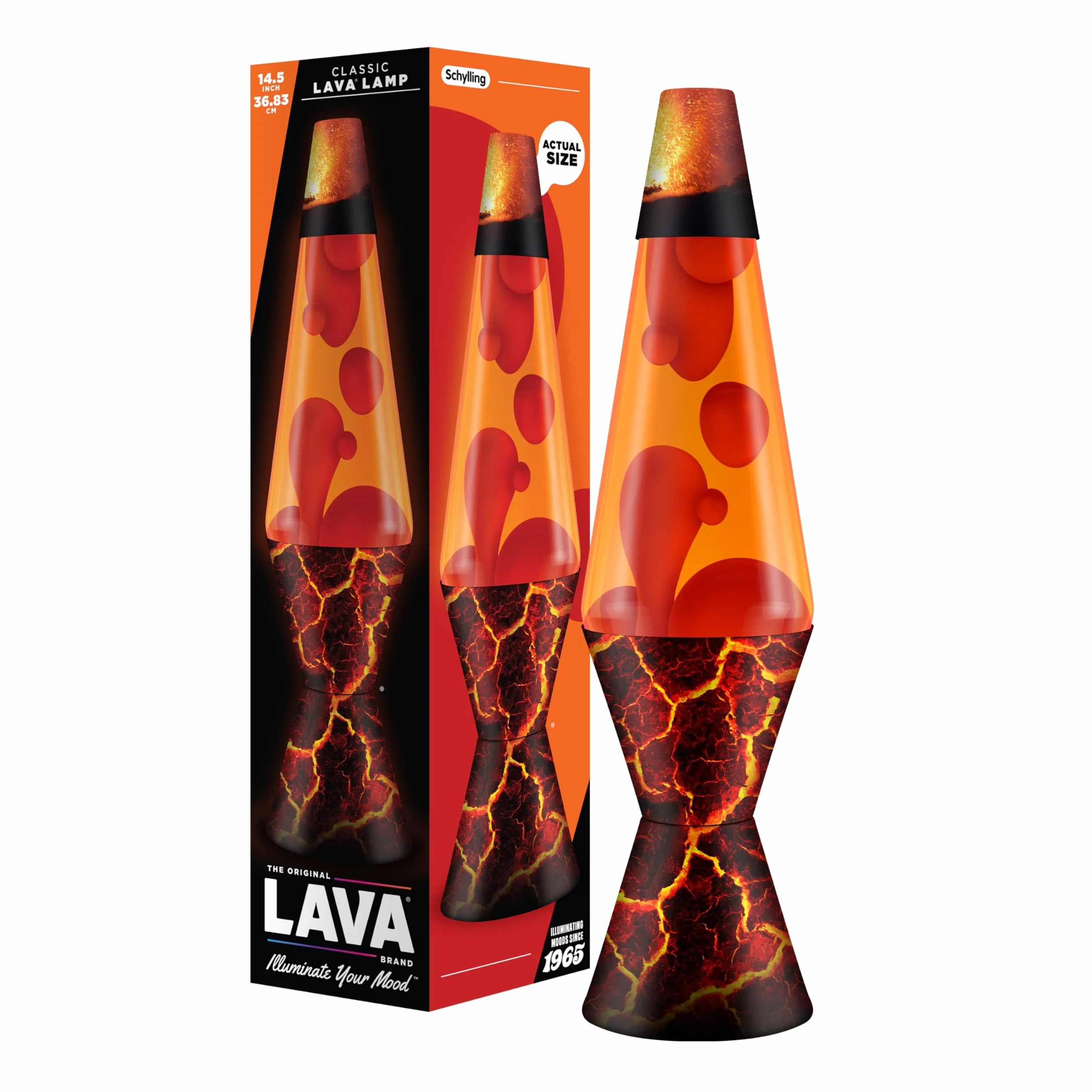 LAVA Lampa lawowa Volcanic Crags 2078 czerwona pomarańczowa 14,5 cala
