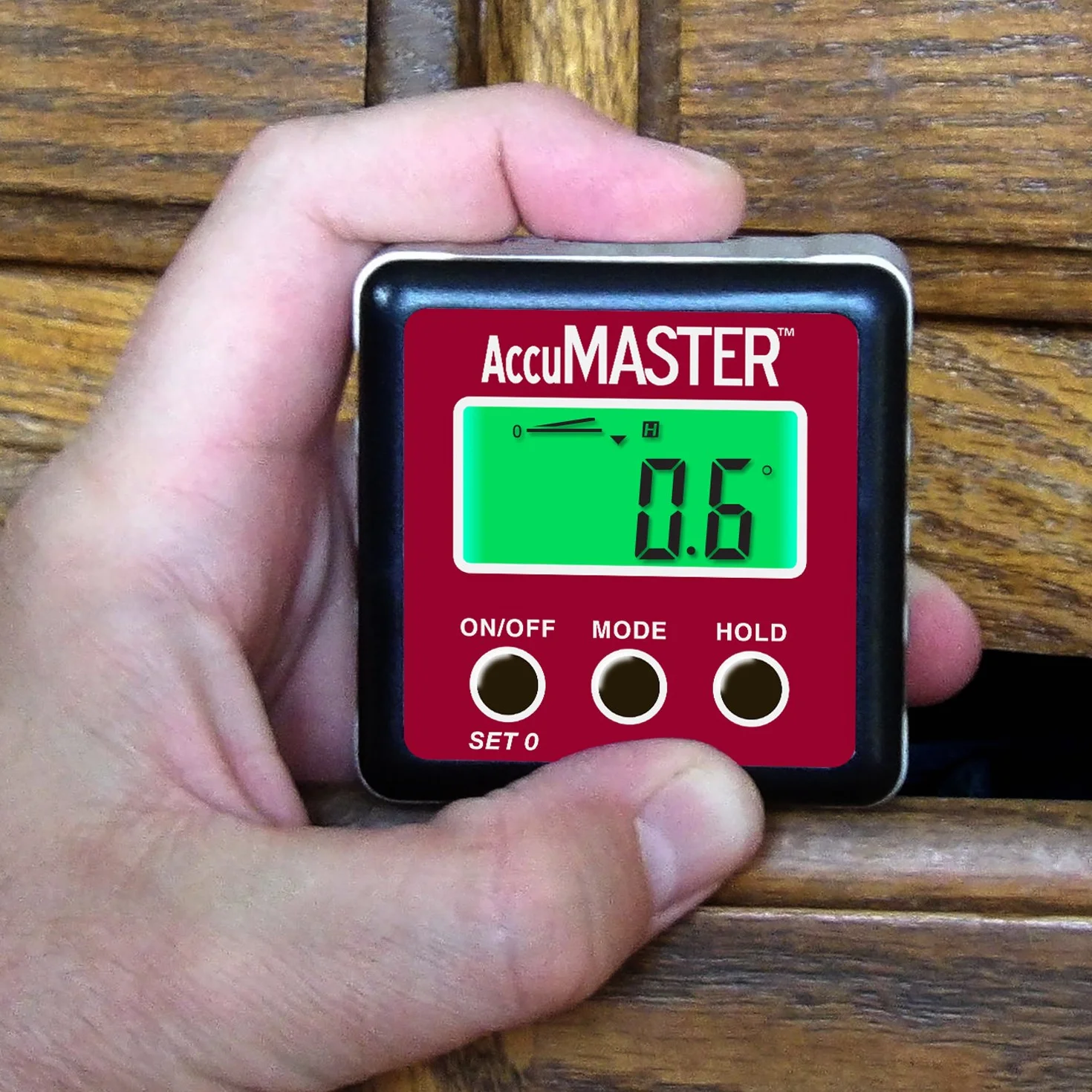 Calculated Industries 7434 AccuMASTER 2" 1 magnetyczny cyfrowy miernik poziomu i kąta, skośny, najnowsza technologia MEM, certyfikowana odporność na kurz i wodę IP54, czerwona cegła, bordowy