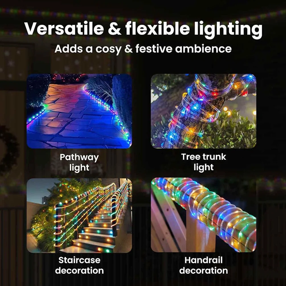vidaXL Lina świetlna z 240 diodami LED Wielokolorowe 10 m PVC, Oświetlenie LED, elastyczne lampki na żyłce, dekoracyjne świetlne akcenty, do domu i ogrodu, idealne na Święta