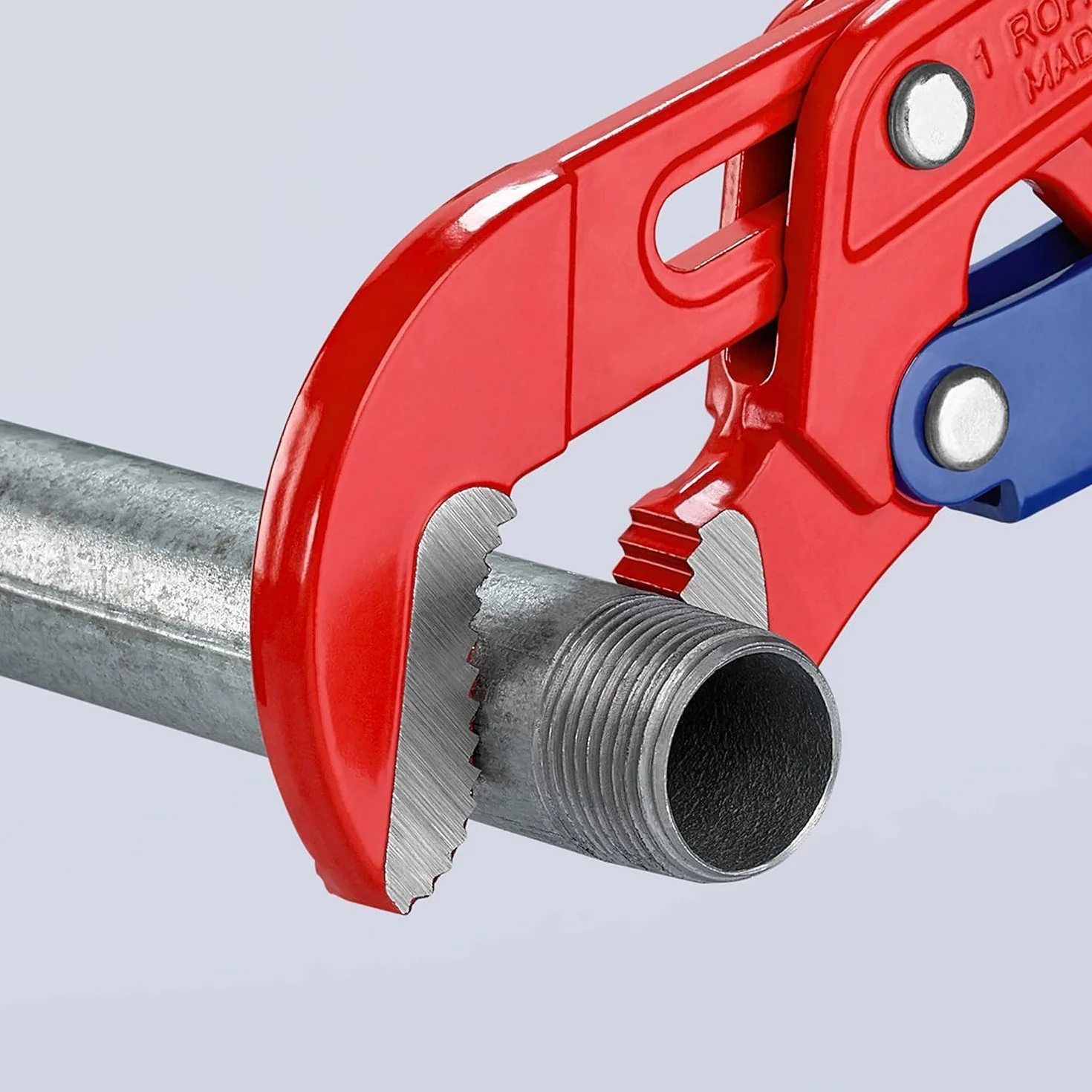 KNIPEX Klucz nastawny do rur ze szczękami typu S z przyciskiem szybkiej regulacji malowane proszkowo, czerwone 330 mm, 83 60 010