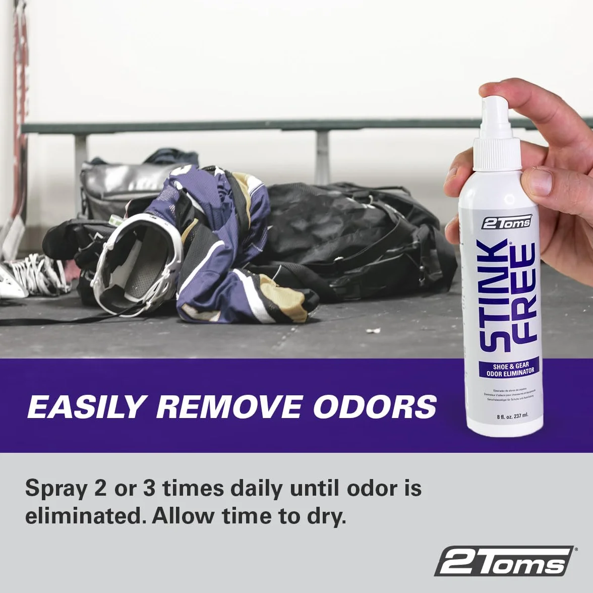 2Toms StinkFree Shoe Odor Eliminator Spray 236 ml