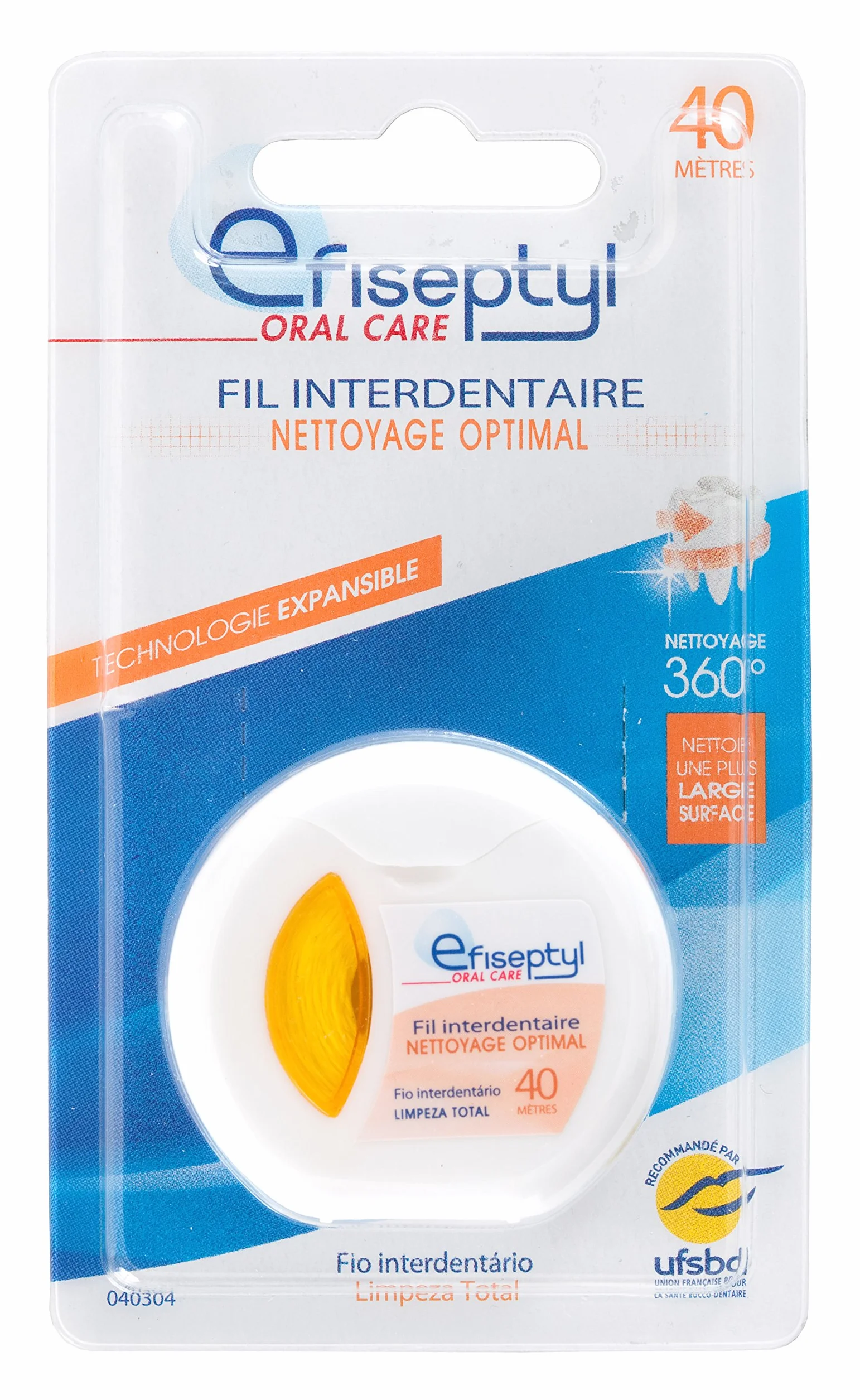 Efiseptyl Nić dentystyczna, dokładne czyszczenie, 40 m, 1 sztuka