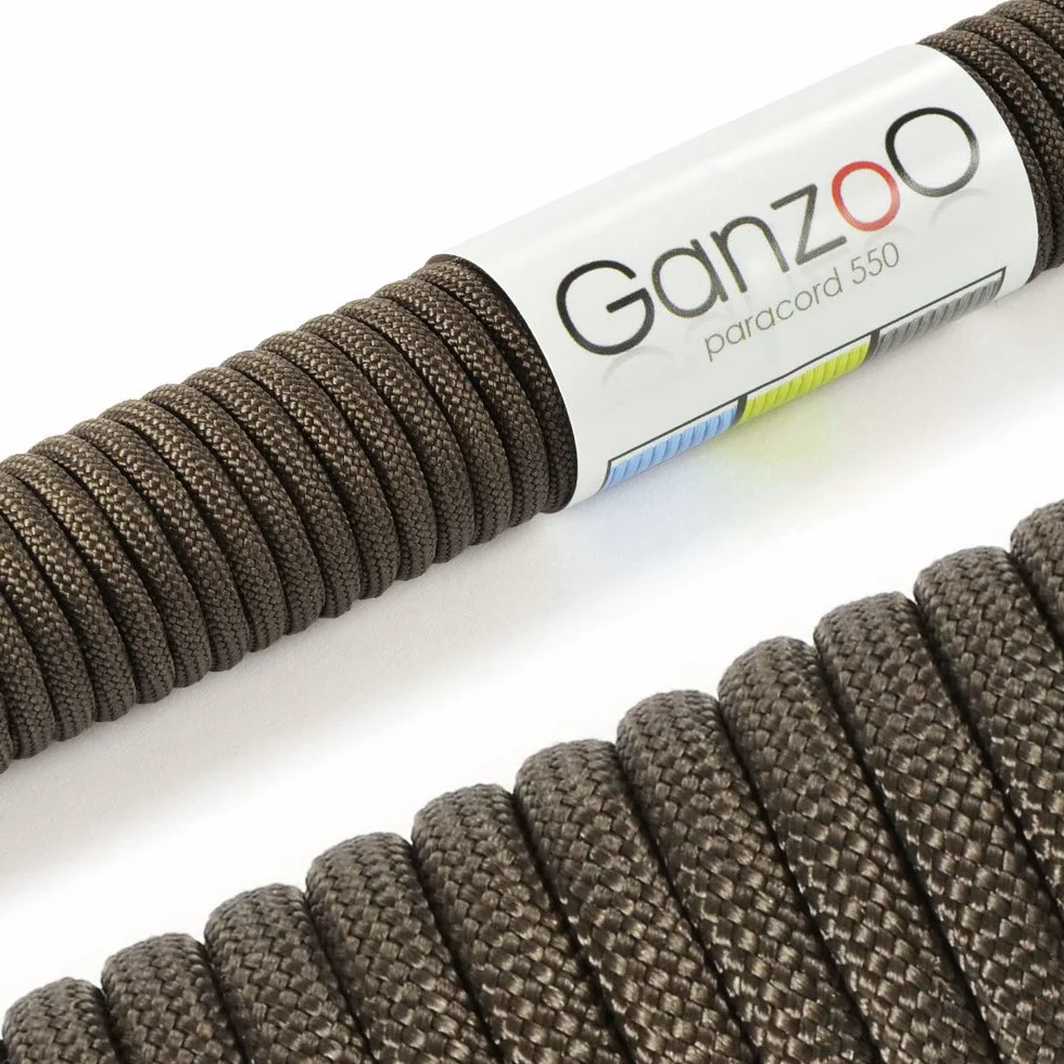 Ganzoo Paracord 550 linka nylonowa 15 m, kolor moro, do plecenia bransoletek i rekodziela DIY, do smyczy i obrozy, oplot uchwytow, wiazania na biwak