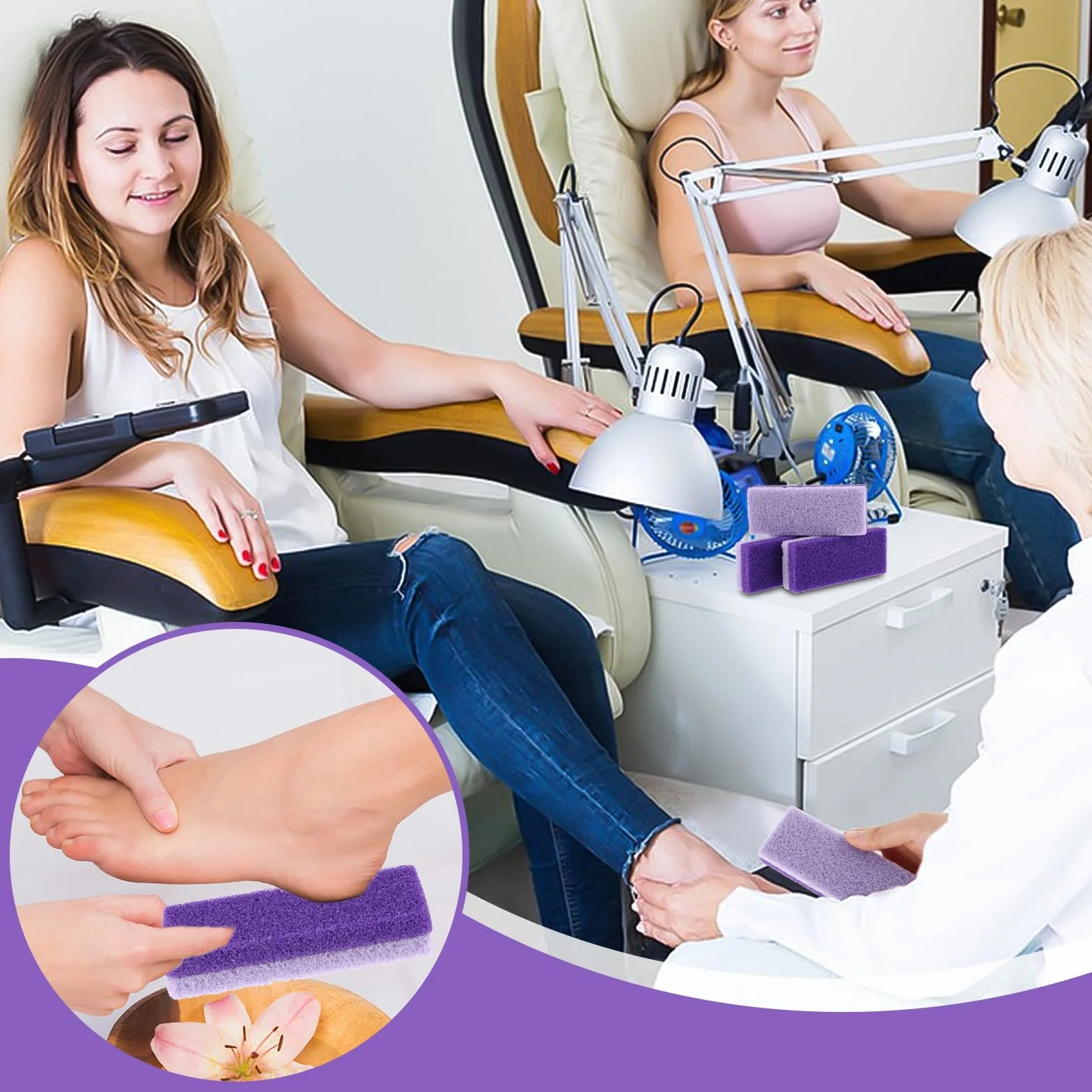 Pumeks do usuwania odcisków stóp, delikatny i skuteczny skrobak do stóp, usuwa martwy naskórek, narzędzie do pedicure, dla jedwabistych stóp, 6 szt