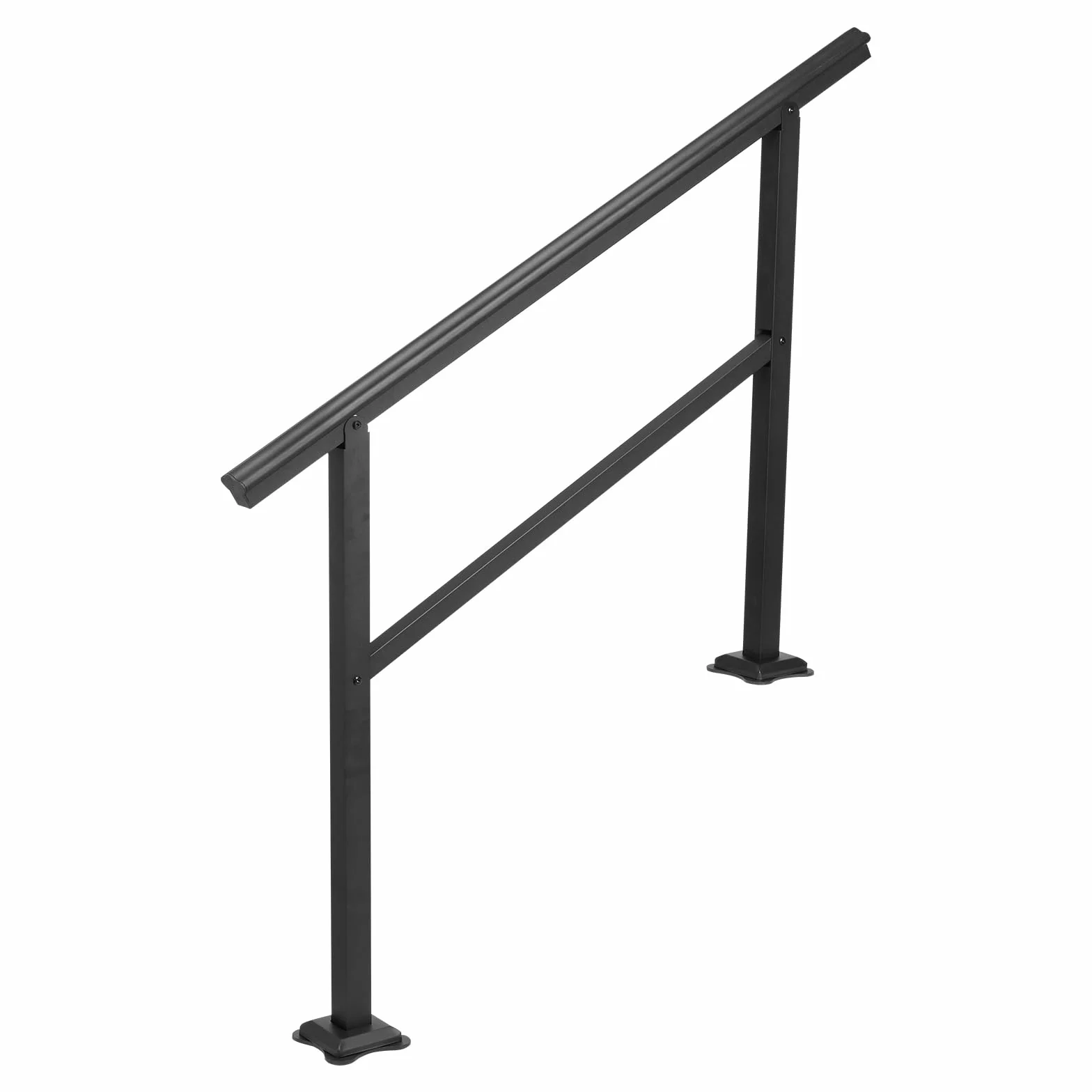 VEVOR Czarna malowana proszkowo aluminiowa poręcz do schodów zewnętrznych 3-4 stopnie 122 x 90 cm nośność 75 kg