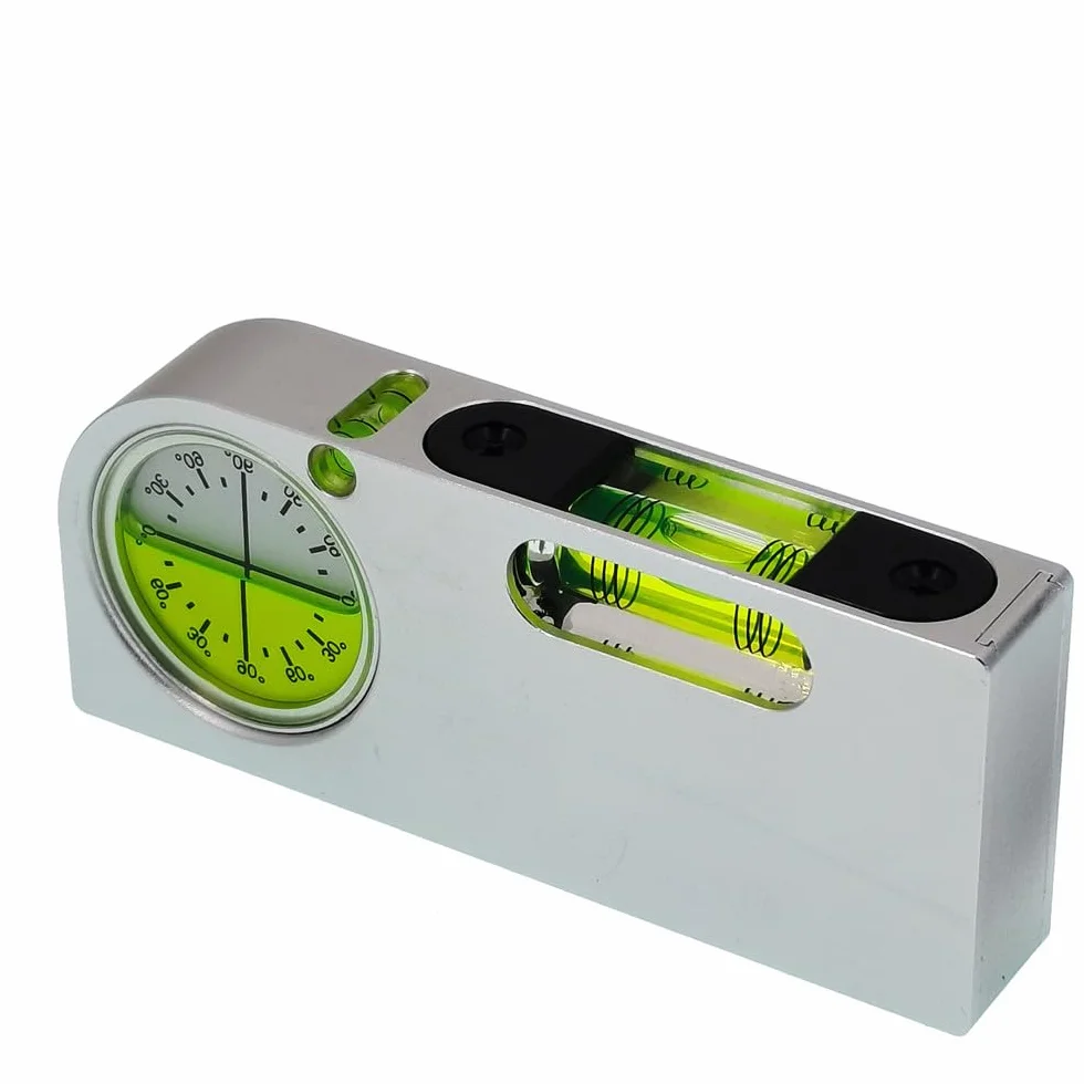 Poziomica pomiarowa pod wieloma kątami z magnetycznym stałym stopu aluminium, mini miernik poziomu, przenośny mini miernik poziomu bąbelków (zielony)