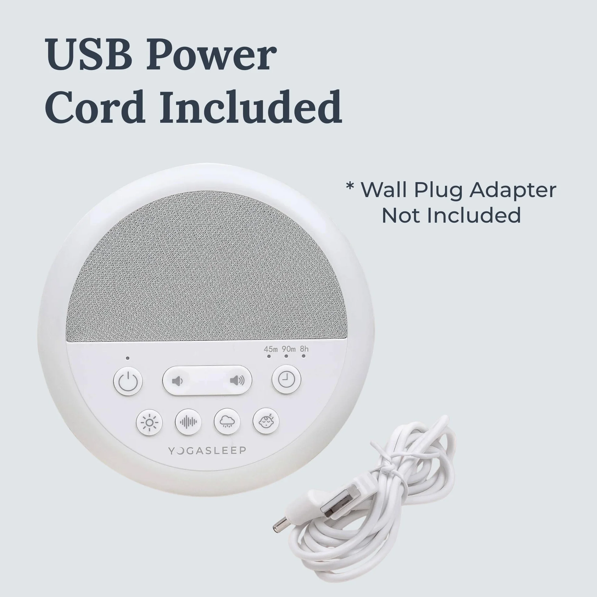 Yogasleep Nod White Noise Sound Machine z miękkim światłem nocnym i timerem snu, 20 opcji dźwięku, pomoc w zasypianiu