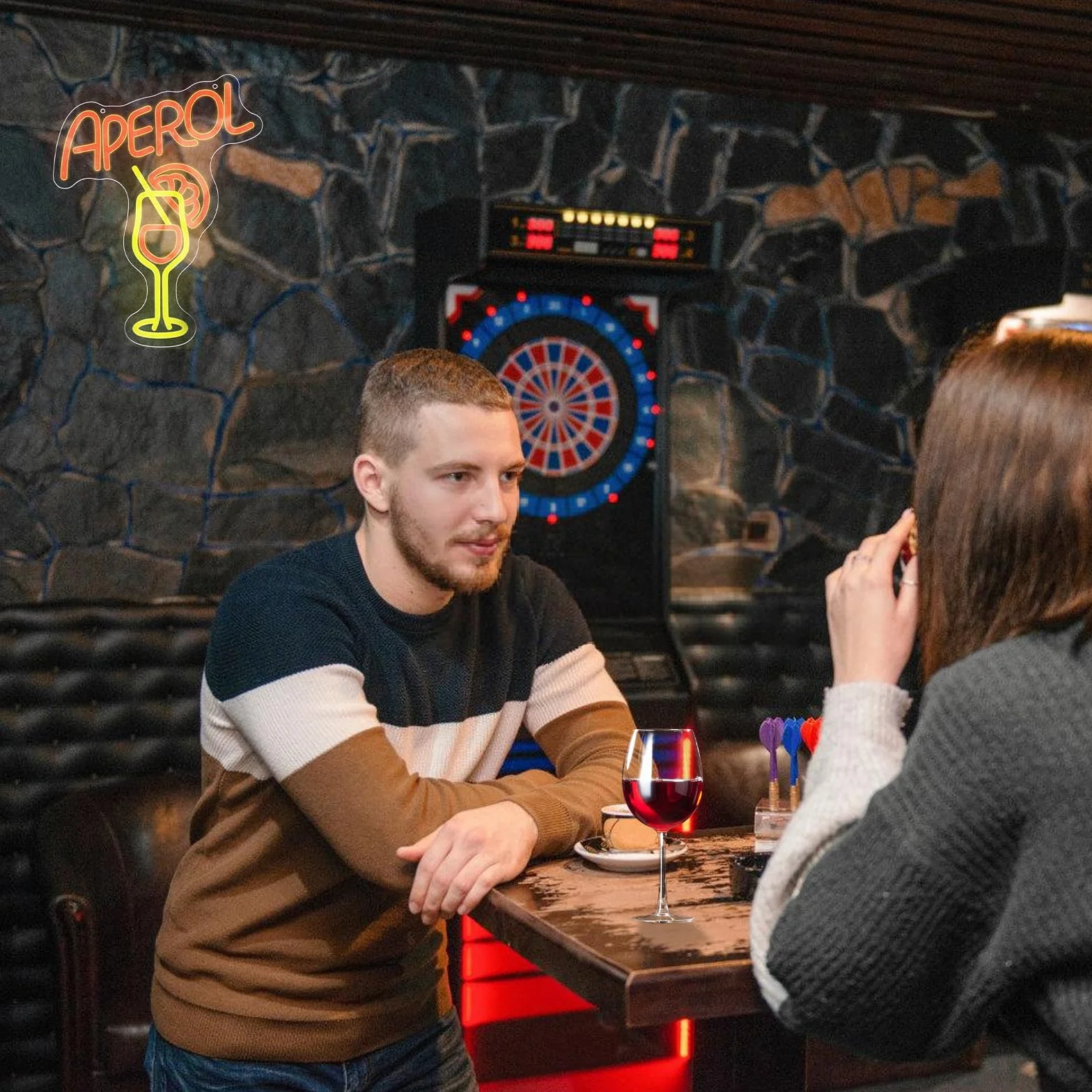 Neonowy szyld LED do koktajli, Aperol Spritz, neonowy szyld LED do baru, spersonalizowany szyld, koktajl, bar, neonowe światło, ściemnialne, akrylowa dekoracja LED do baru domowego, restauracji, na
