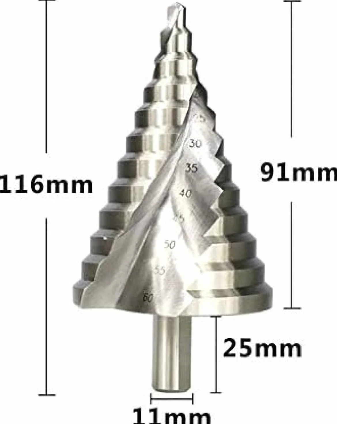 Wiertło Stopniowe, Wiertła Do Metalu, Wiertło Stopniowe Z Węglika Spiekanego Hss 4-32mm 6-60mm Wiertło Stopniowe Spiralne Rowek Pagoda Wiertło Trójkątny Uchwyt D, 1pc 4 32mm
