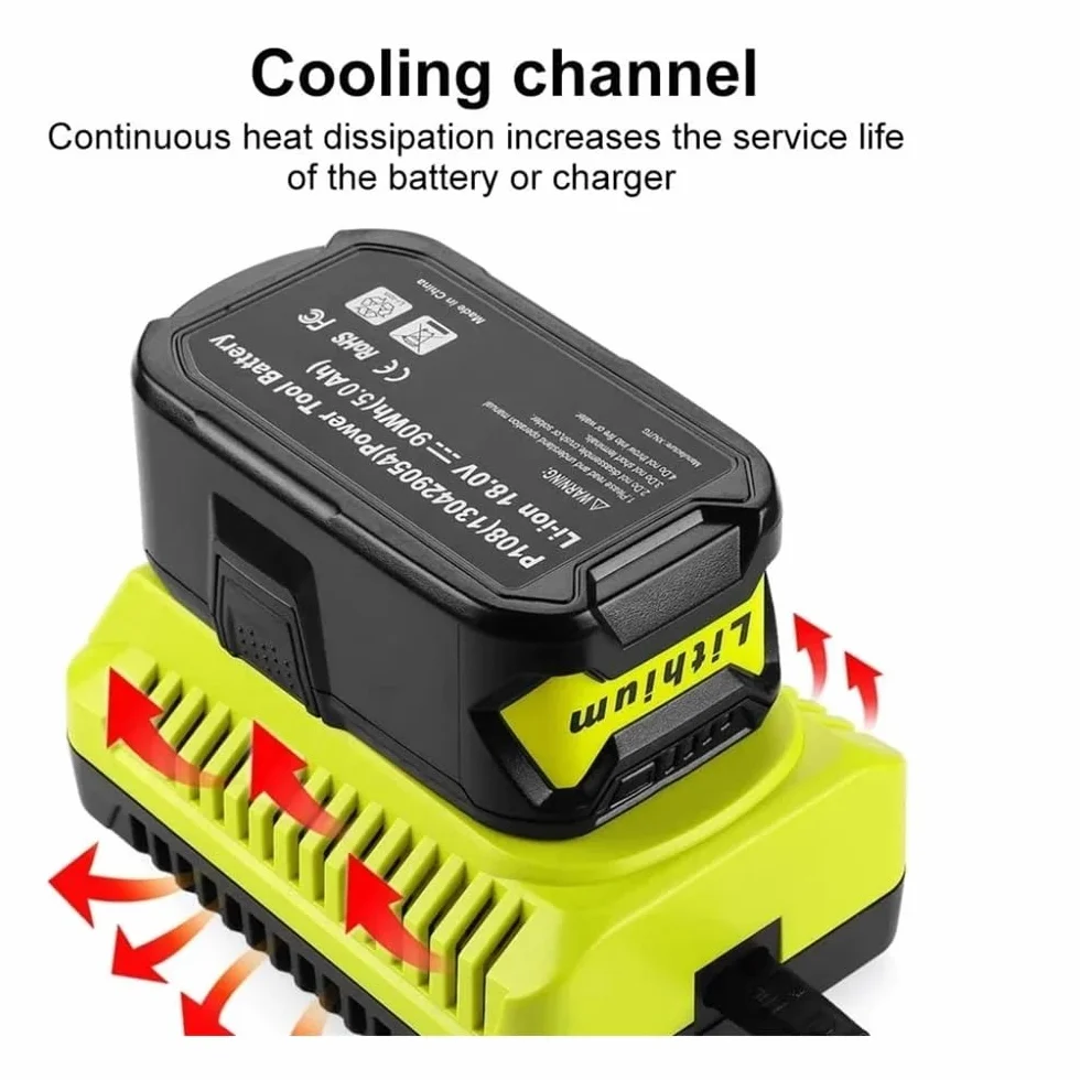 Kompatybilny z ładowarką Ryobi, ładowarką P117 12V-18V akumulator litowo-jonowy akumulator niklowy uniwersalna ładowarka(AU)