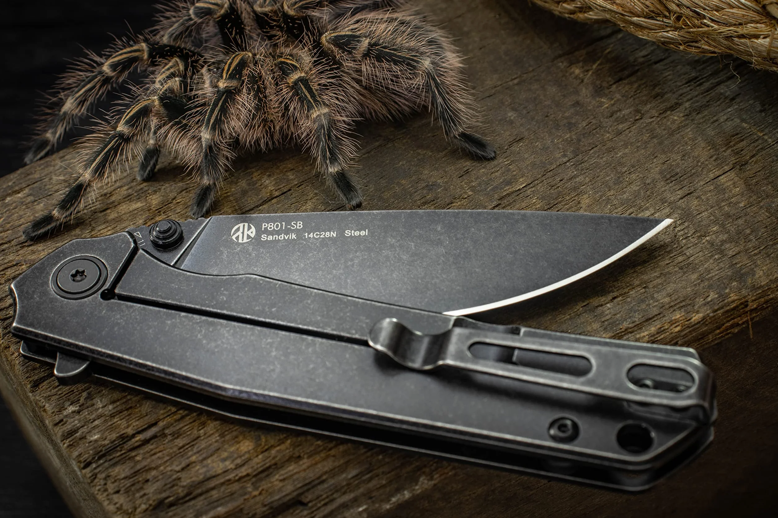 RUIKE Unisex Adult czarny P801-SB Framelock, mały