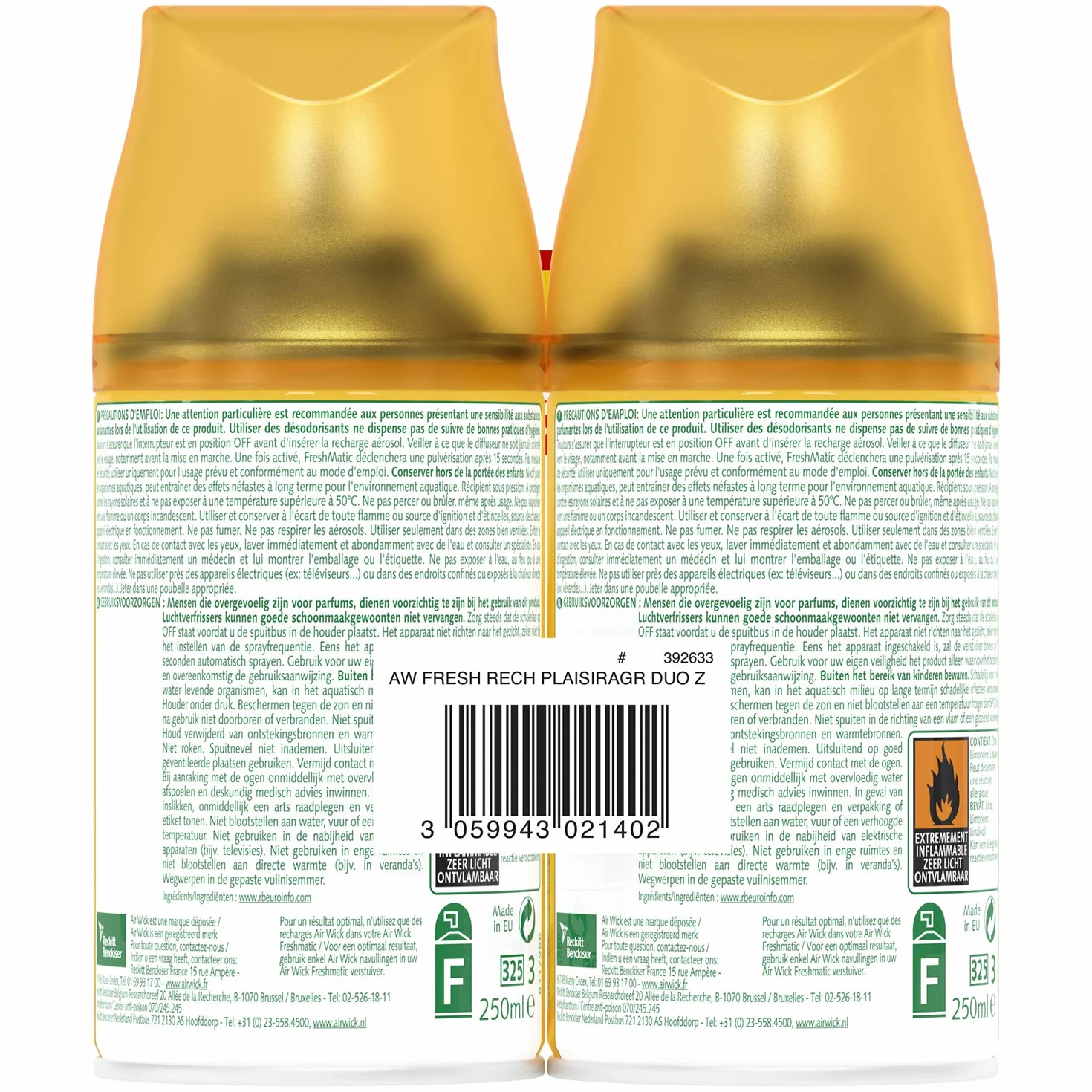 Air Wick wkłady do dezodorantów do dyfuzora FreshMatic, Citrus Delights i Mandarin Zest, zestaw 2 szt