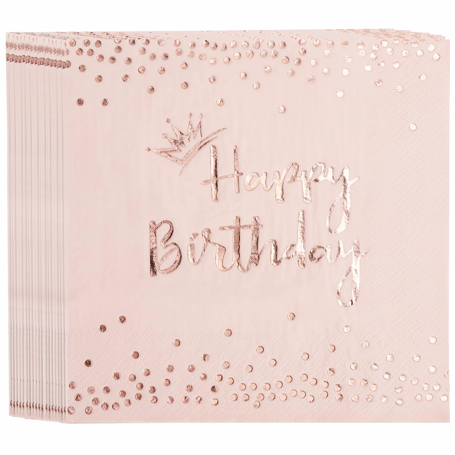 40 sztuk serwetek różowych Happy Birthday, 33 x 33 cm, dekoracja stołu, serwetki urodzinowe dla dzieci, kobiet, dziewcząt, na urodziny, imprezę, dekoracja, jubileusz, wieczór panieński