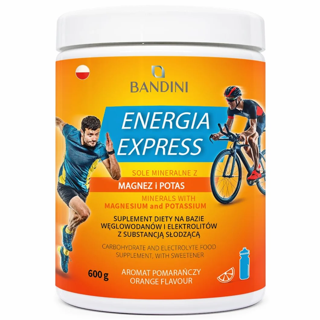 Bandini® Energia Express 600 g - Bandini Pharma suplementy diety - Na bazie węglowodanów i elektrolitów - opakowanie 600 g - Sole mineralne z magnezem i potasem