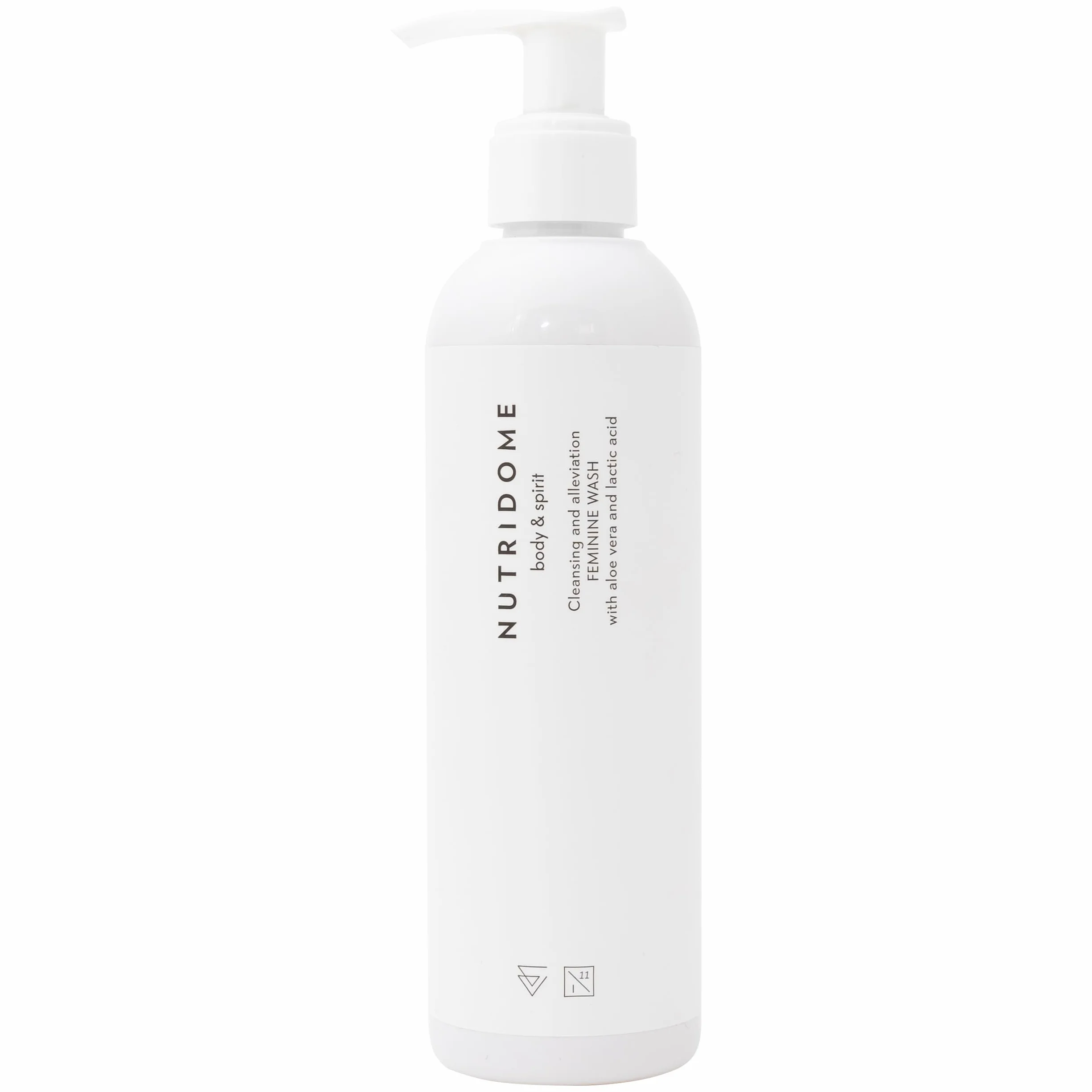 Nutridome Kojący Płyn do Higieny Intymnej z Aloesem i Kwasem Mlekowym 250 ml - 90% Naturalnych Składników, Odpowiedni dla Wegan