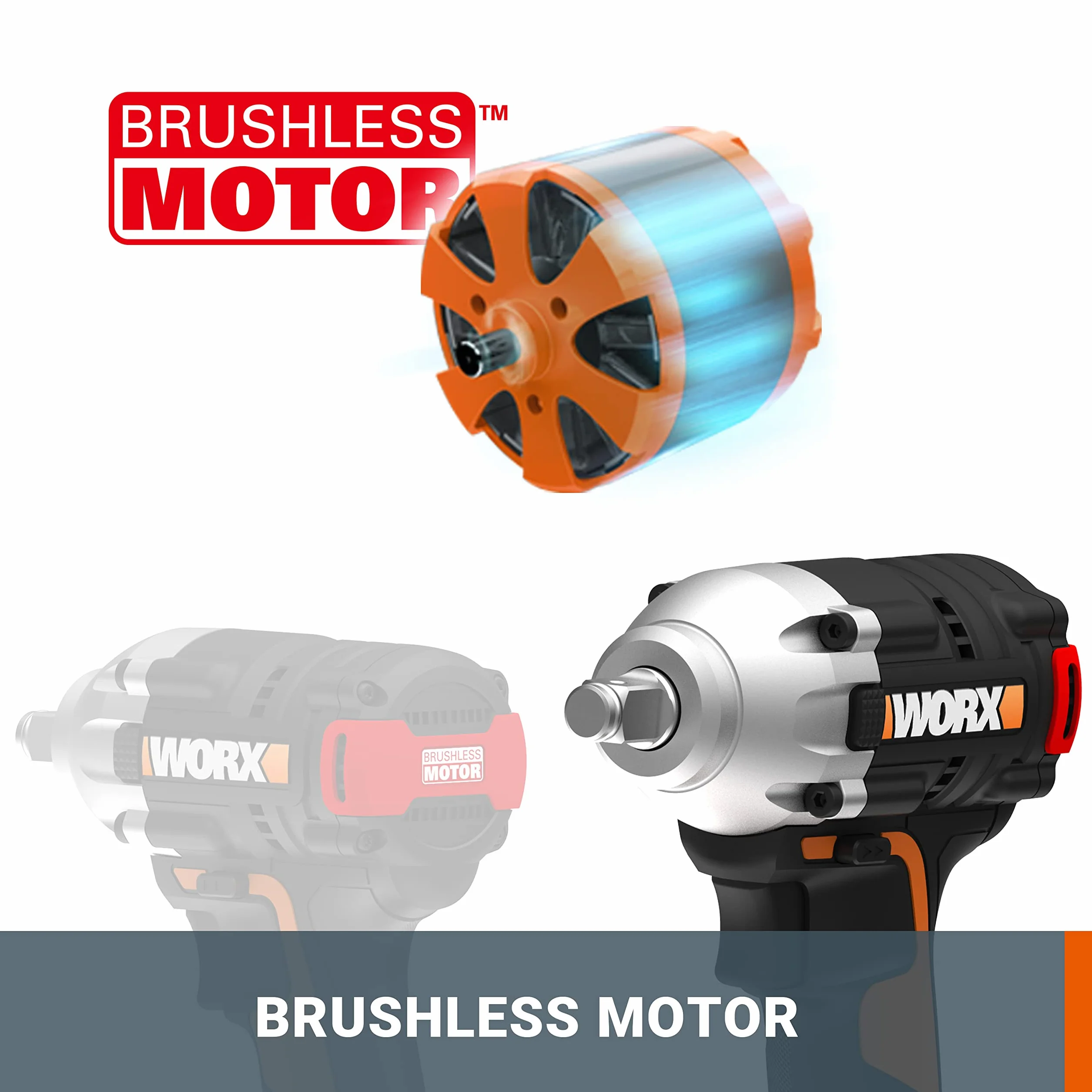 WORX WX272 Nitro bezszczotkowa wkrętarka udarowa 20 V – 300 Nm, ze zmienną 3-biegową przekładnią i światłem LED – idealna do różnych prac związanych z wkręcaniem – z akumulatorem, ładowarką i walizką