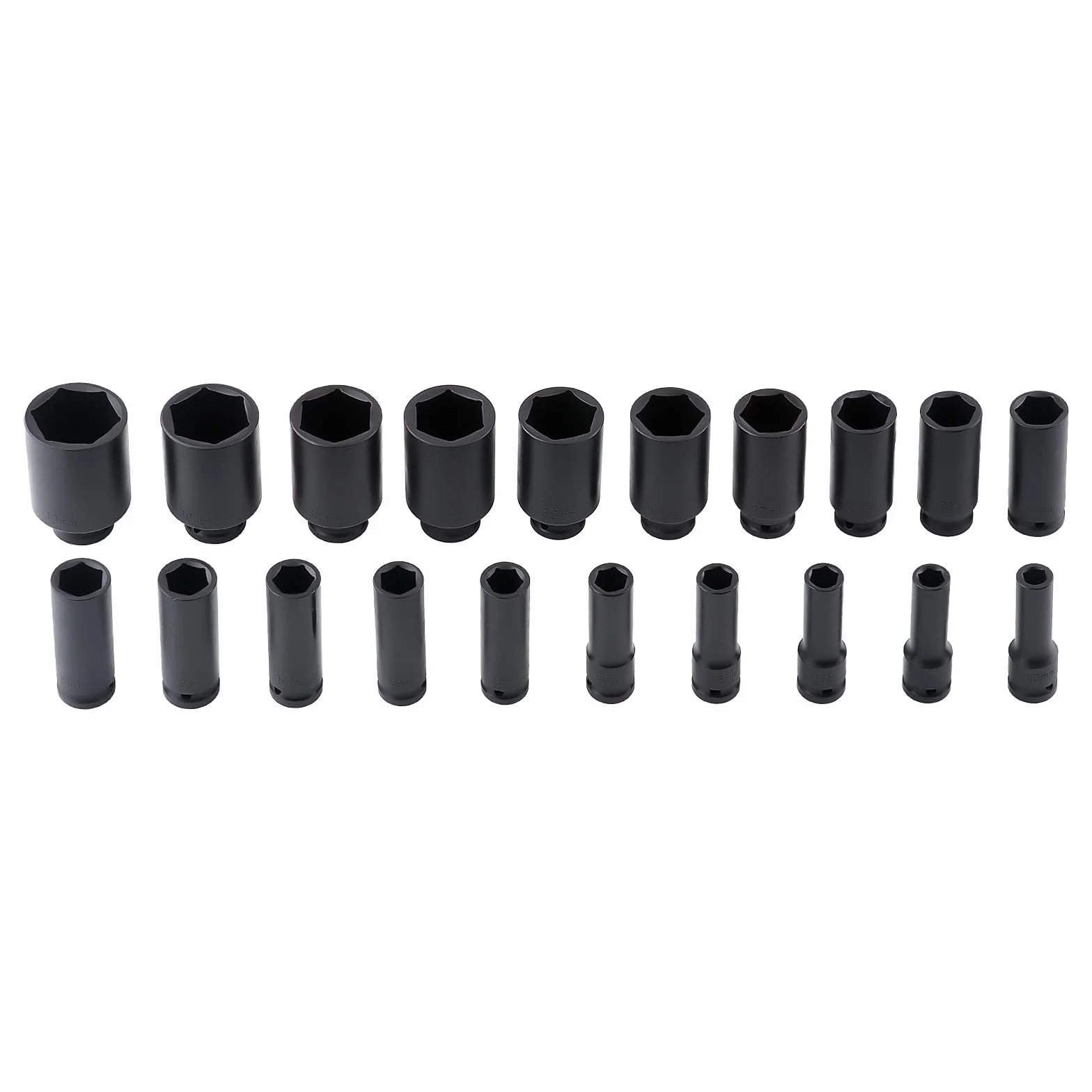 maXpeedingrods 20-częściowy klucz nasadowy do wkrętarki udarowej CRV 10-38 mm, do warsztatu, samochodów osobowych, warsztatów samochodowych, serwis opon, 6-punktowy, zestaw nasadek udarowych