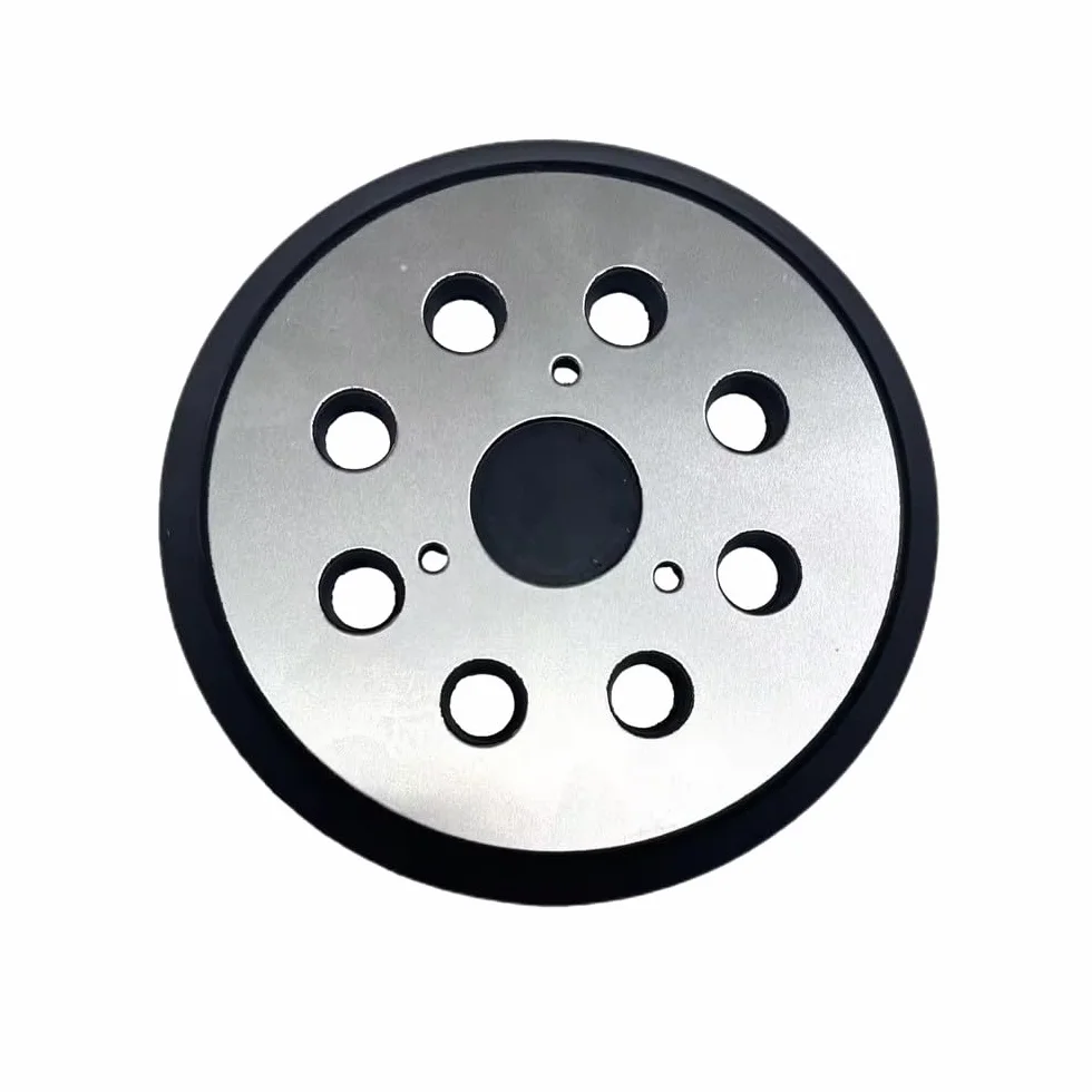 5 x Trade-Shop 8-otworowy talerz szlifierski na rzep talerz szlifierski talerz podporowy 125 mm z metalowym spodem kompatybilny z Makita 743081-8 743051-7, Hitachi 324-209