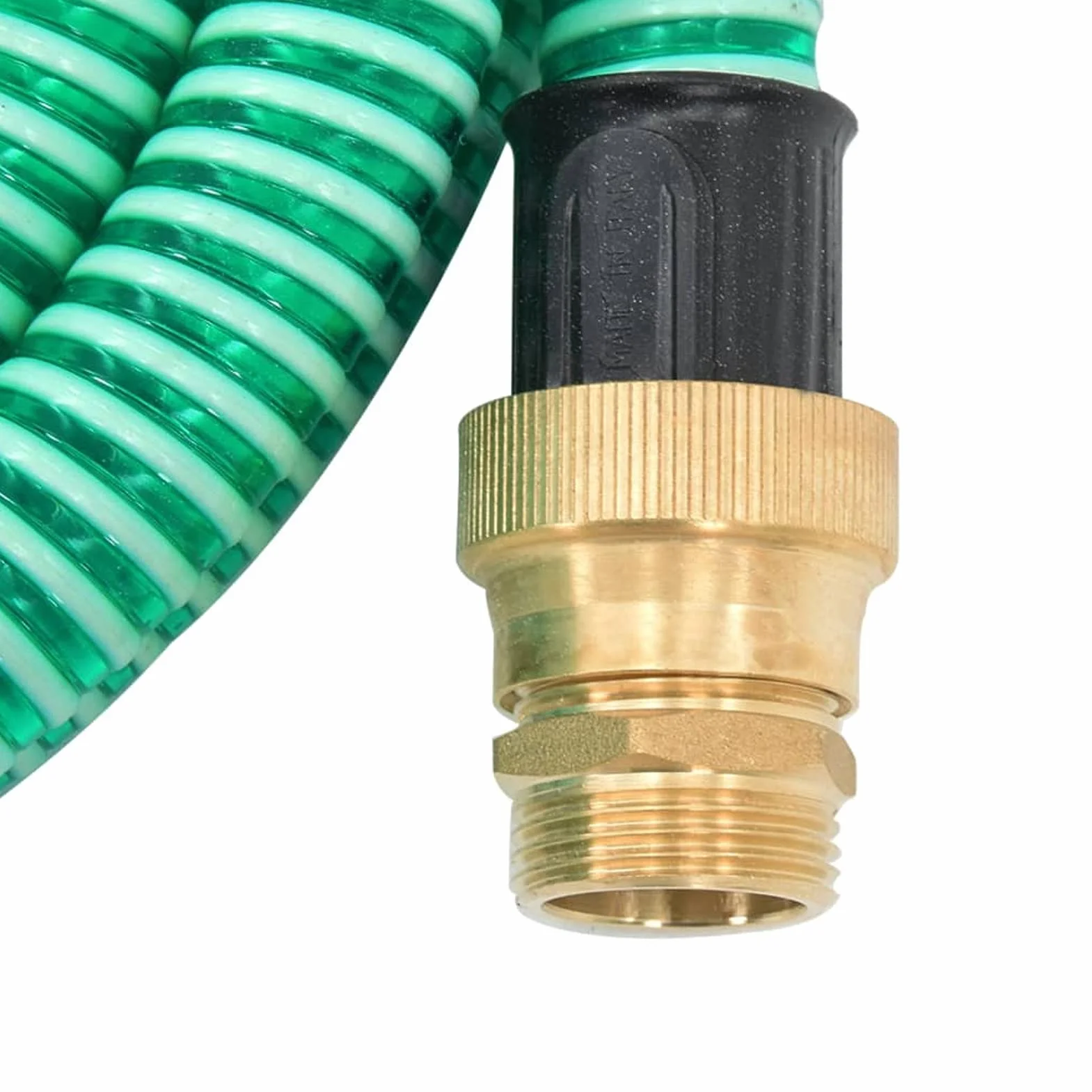 Wąż ssący z mosiężnymi przyłączami zielony 1,1" 10 m PVC akcesoria do pomp szybkozłączka 1 cal