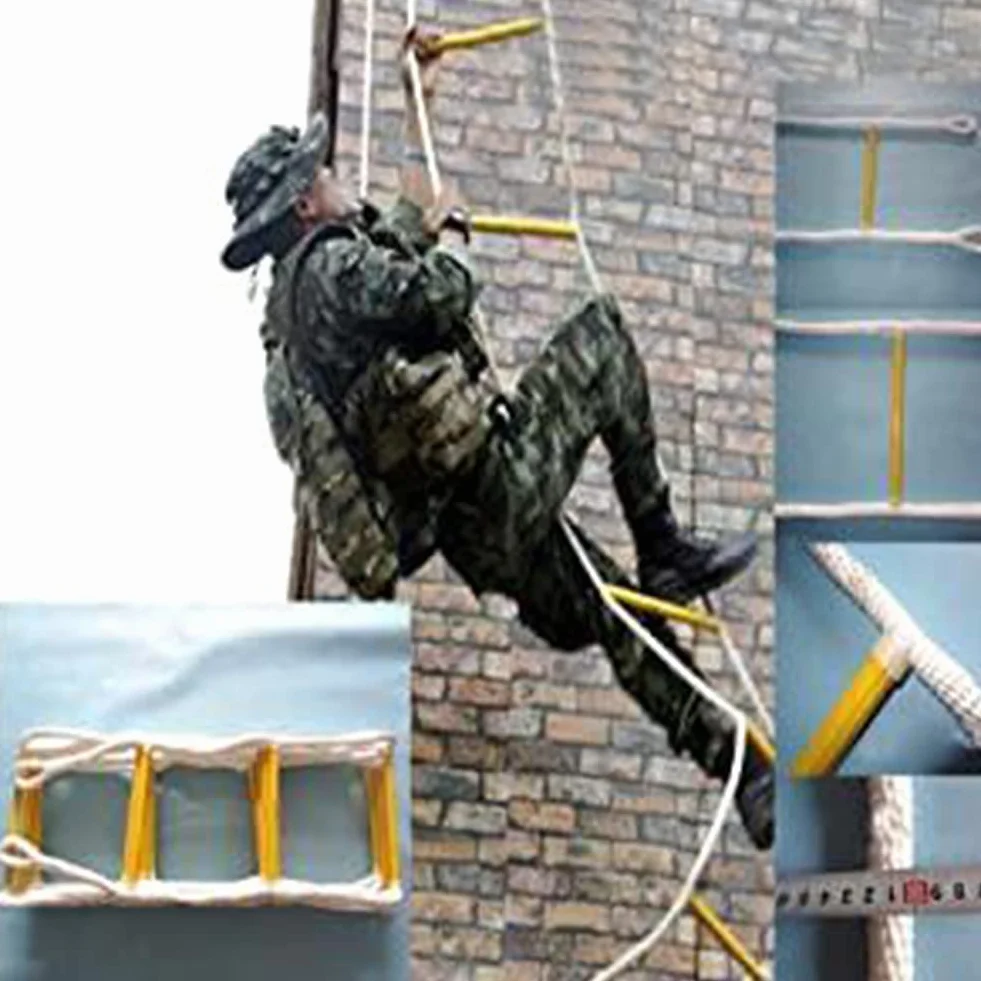 Drabina Linowa Ewakuacyjna 3M 10Ft Antypoślizgowe Szczeble Sphooks Ratunkowa